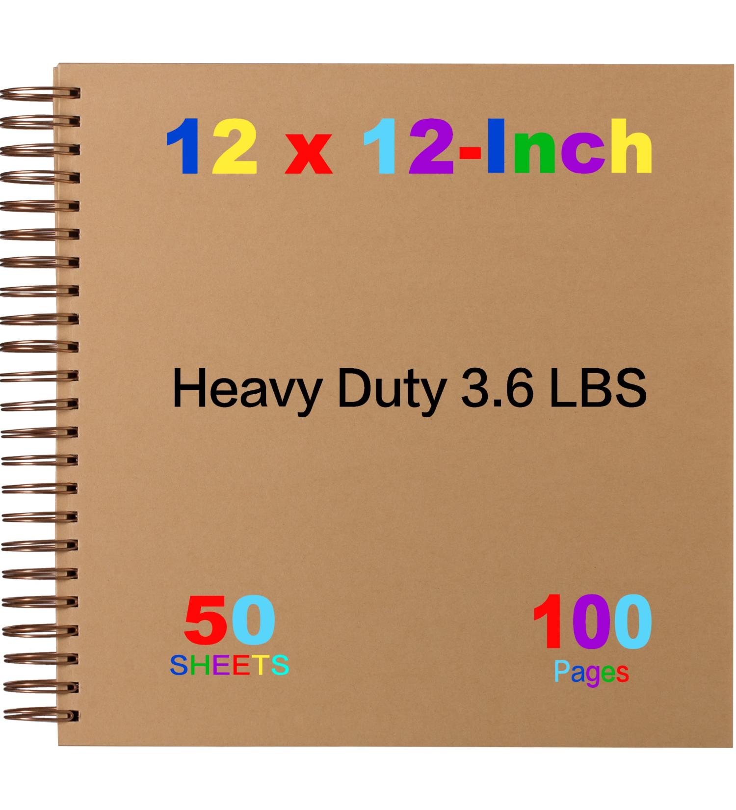 12x12 Large Scrapbook 3.6 LBS Heavy Duty Scrapbook Album | Scrapbook Photo Album | Kraft Hardcover Notebook with 50 Sheet | Use as Photo Album  Baby Book  SketchBook|12x12 Inch 100 Page - Buy Online on SooperMarket.com