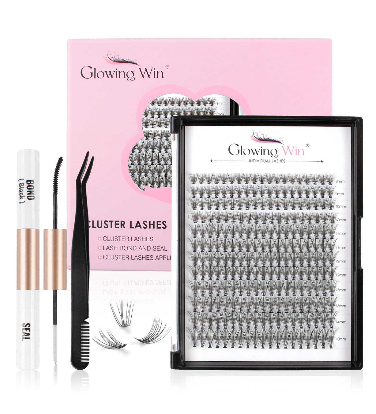 Glowing Win Eyelash Extension Set - 228 PCS Individual Cluster Lashes Kit with Lash Bond & Applicator 20D 0.07D Single Eyelashes for Stunning Volume | International Shipping Available - Buy Online on SooperMarket.com