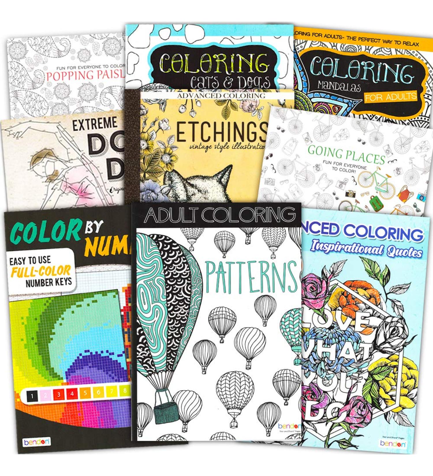 Deluxe Adult Coloring Book Bundle - 10 Books, 250+ Stress-Relieving Patterns - Buy Online on SooperMarket.com