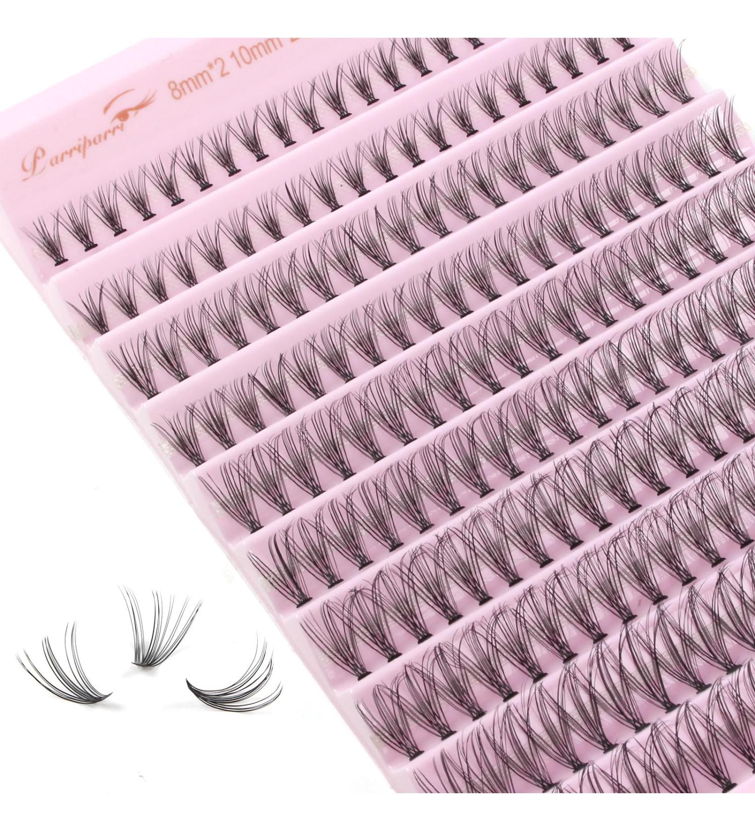 Parriparri 20D D Curl Cluster Lashes - 200 Pcs | Reusable Soft Russian Lashes Extension | DIY at Home | 0.07D-20D-Mix | 8-16MM Individual False Eyelashes - Buy Online on SooperMarket.com