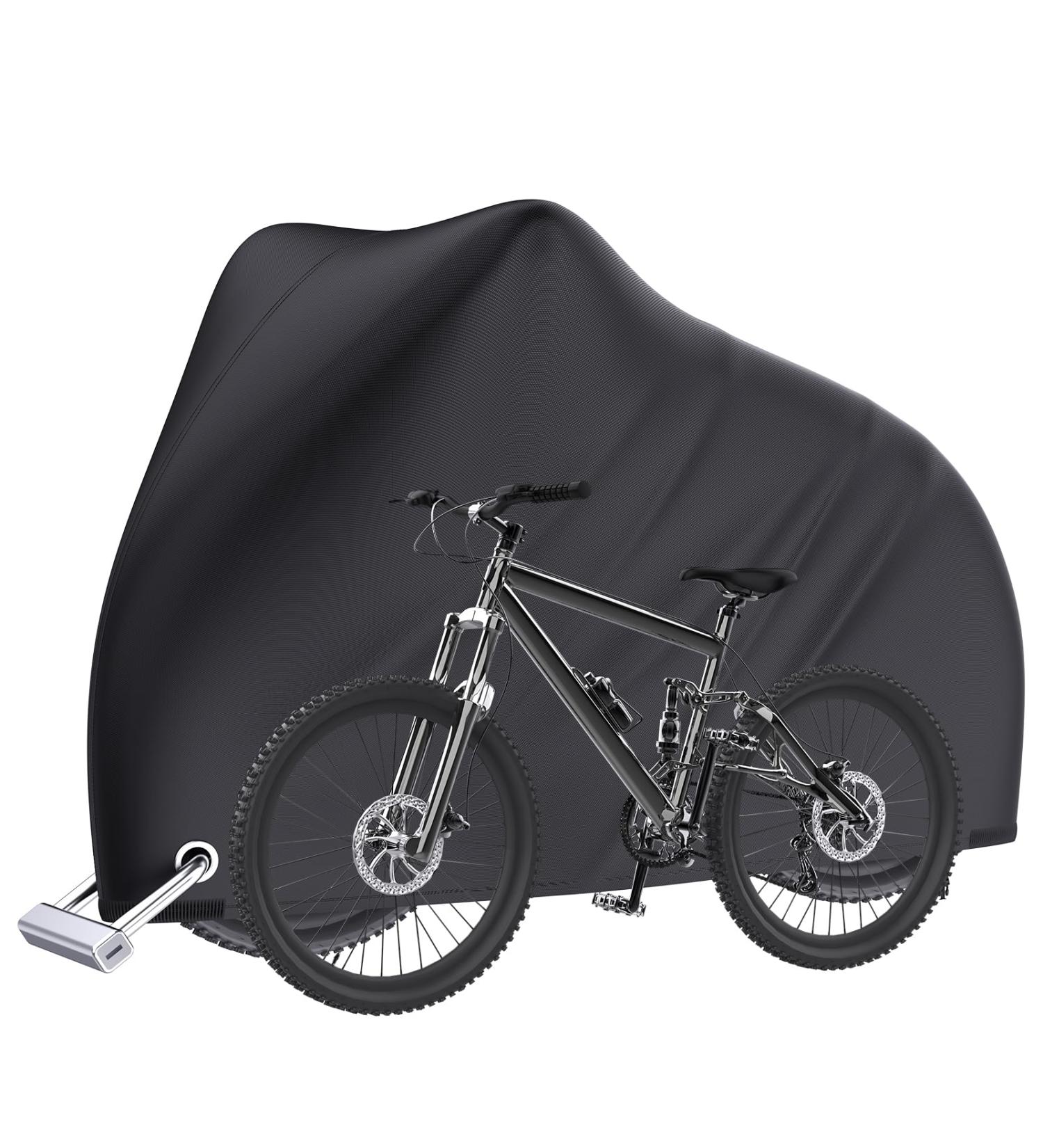 Waterproof Bicycle Cover - Durable 190T Protection Against Snow Dust & Rain - Bicycle Garage Cover with Castle Holes - 200x70x110cm with Carry Bag - Buy Online on SooperMarket.com