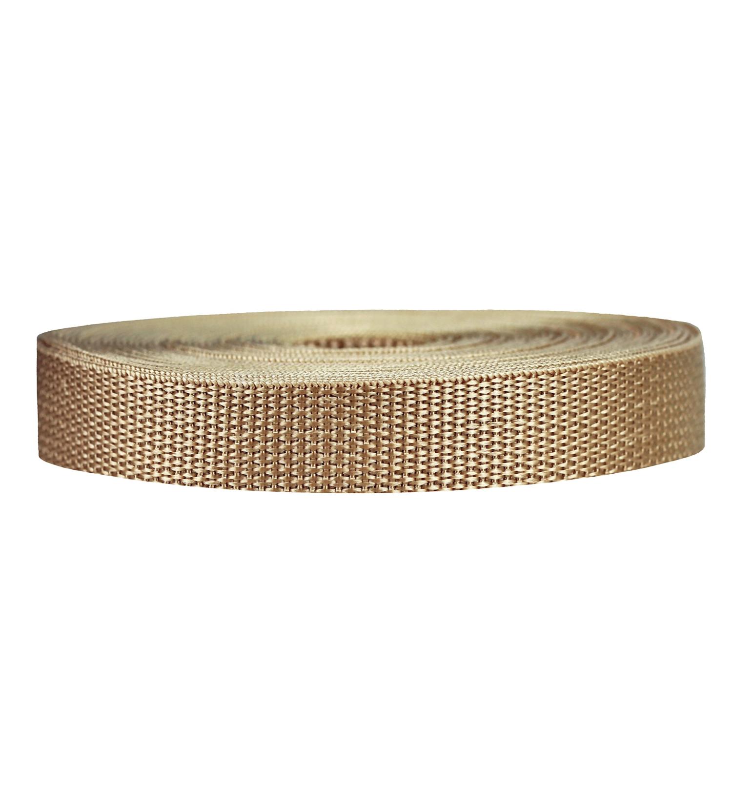 Strapworks Lightweight Polypropylene Webbing - Poly Strapping for Outdoor DIY Gear Repair, Pet Collars, Crafts  3/4 Inch by 10, 25, or 50 Yards, Over 20 Colors Khaki 3/4" x 10 yard