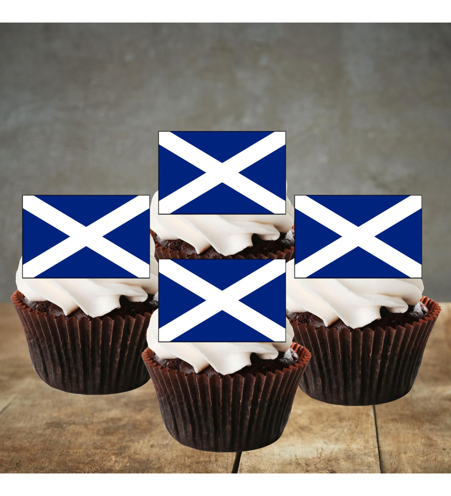 24 Edible Scottish Flag Cupcake Toppers Scotland Flag Six Nations Decorations Scottish Rugby Cake Decorations Six Nations Flags Scottish Flags Scottish Party Decorations Scotland Decorations - Buy Online on SooperMarket.com