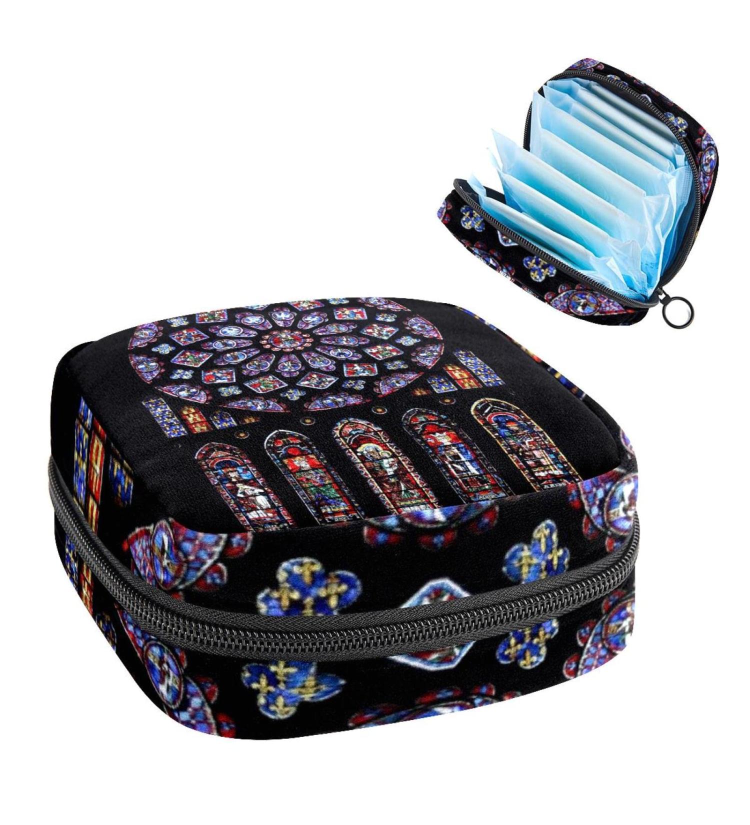 Anna Cowper Stained Glass Sanitary Napkin Storage Bag - Multi-Colored Period Pouch for Women and Teens - Buy Online on SooperMarket.com