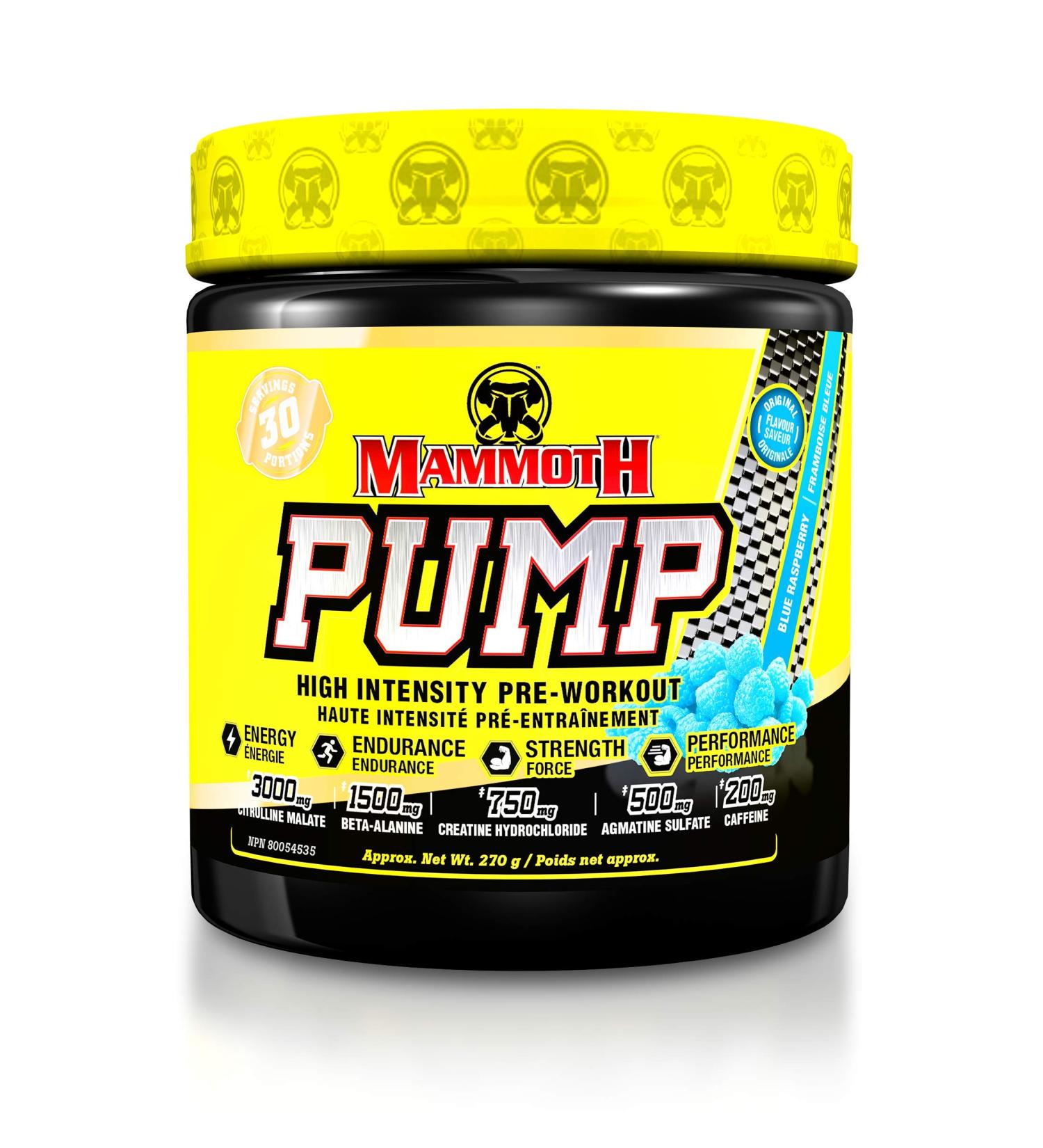 MAMMOTH PUMP Pre Workout Powder Superior Muscle Pumps Increase Strength & Endurance Explosive Power & Energy Supplement Heightened Focus Quick Recovery Reduced Soreness (30 Serves Blue Raspberry) Blue Raspberry 30 Servings (Pack of 1) - Buy Online on SooperMarket.com