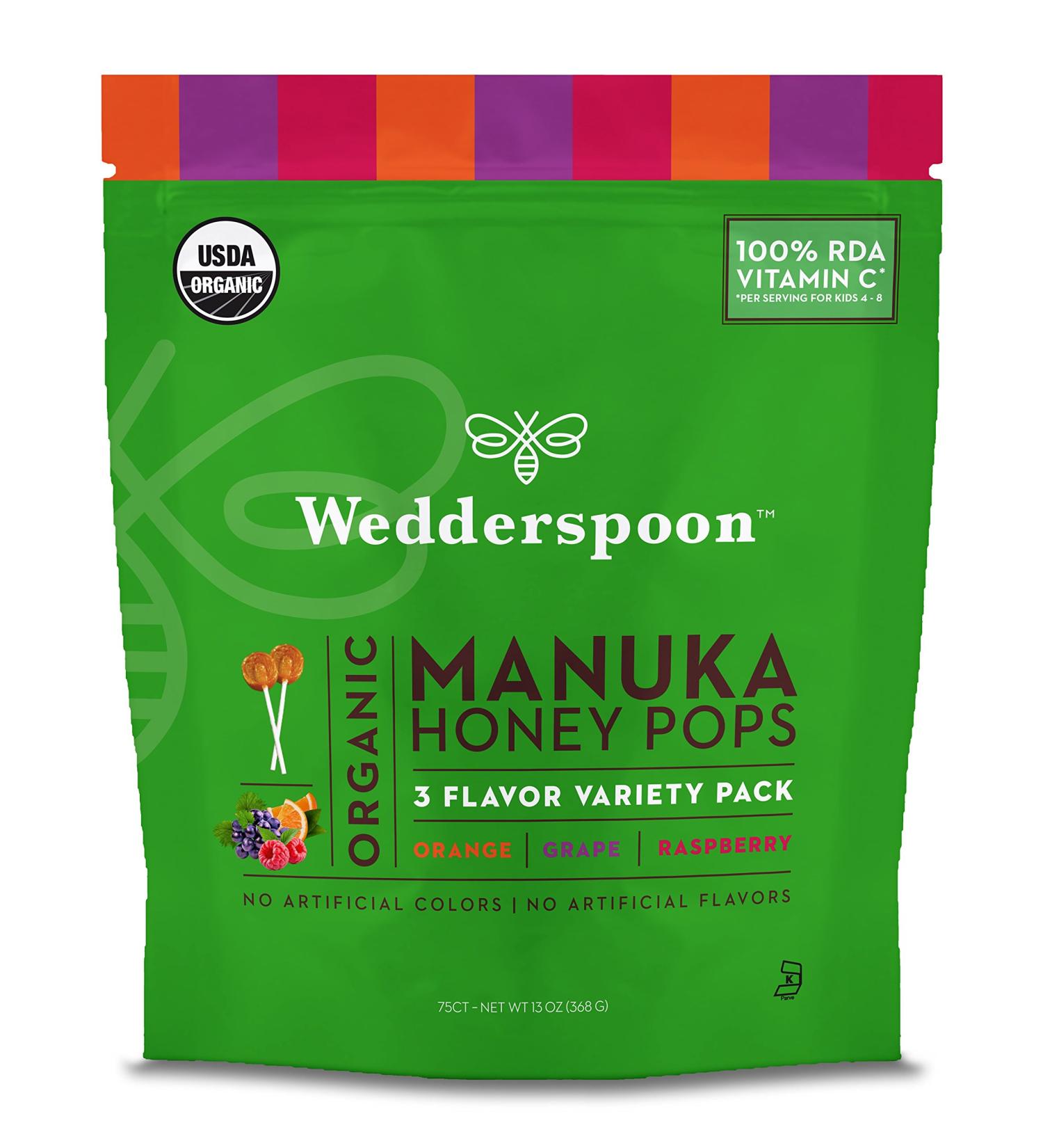 Wedderspoon Raw Monofloral Manuka Honey KFactor 16 24 Packs 0.2 oz (5 g) Each