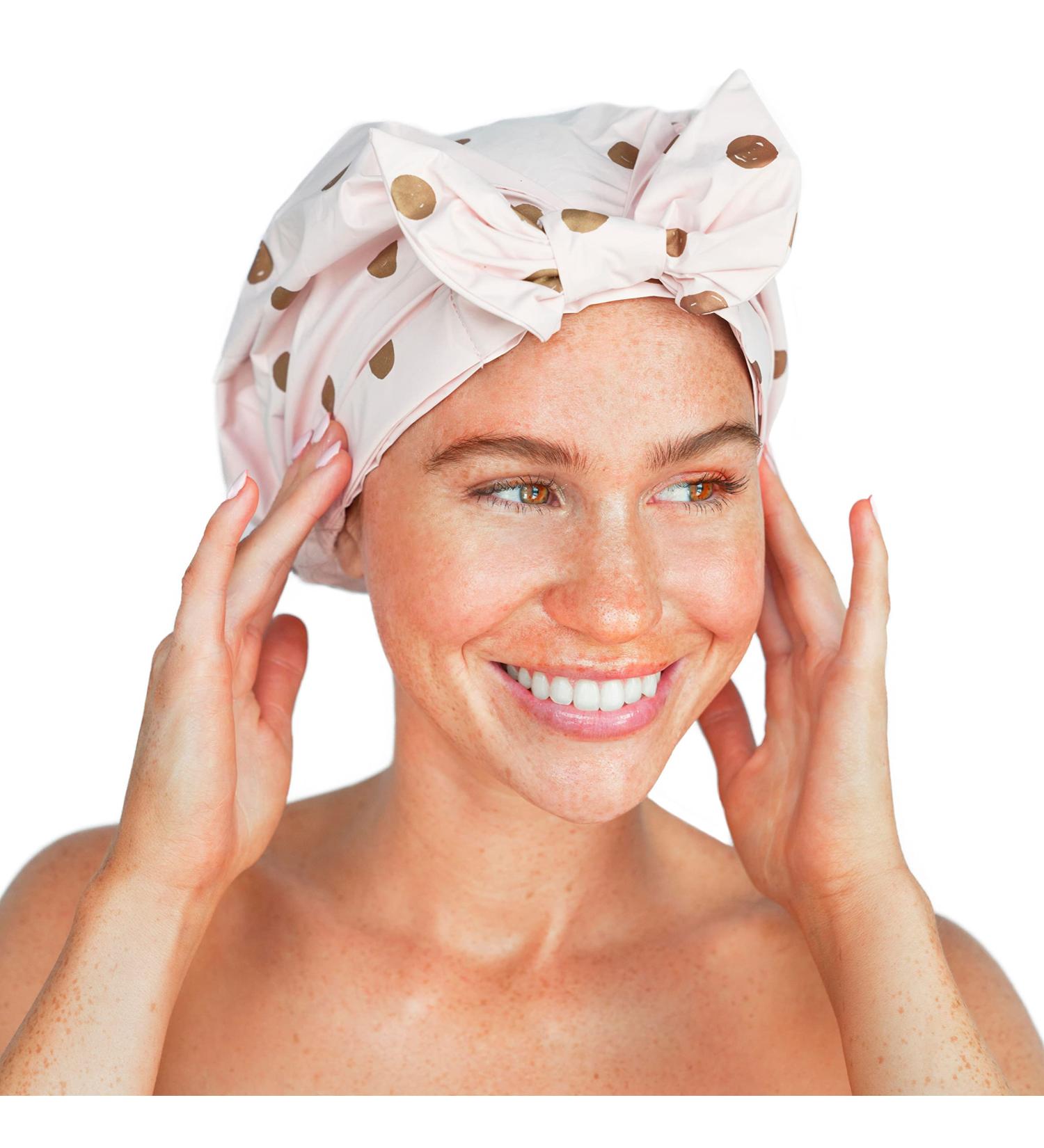 Kitsch Luxe Shower Cap - Blush Dot Design - One Size (Pack of 1) - Buy Online on SooperMarket.com