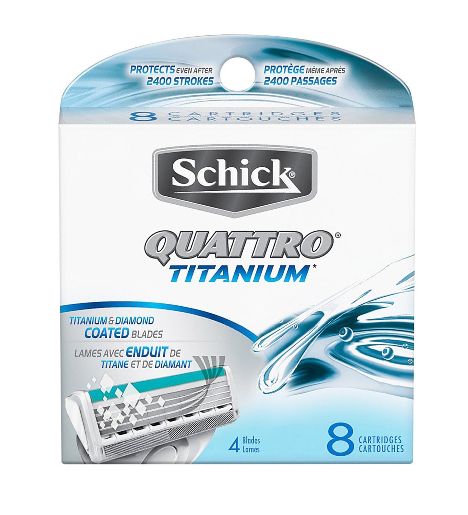 Schick Quattro Titanium Men's Razor Blade Refills - 8 Count (Pack of 1) - Buy Online on SooperMarket.com