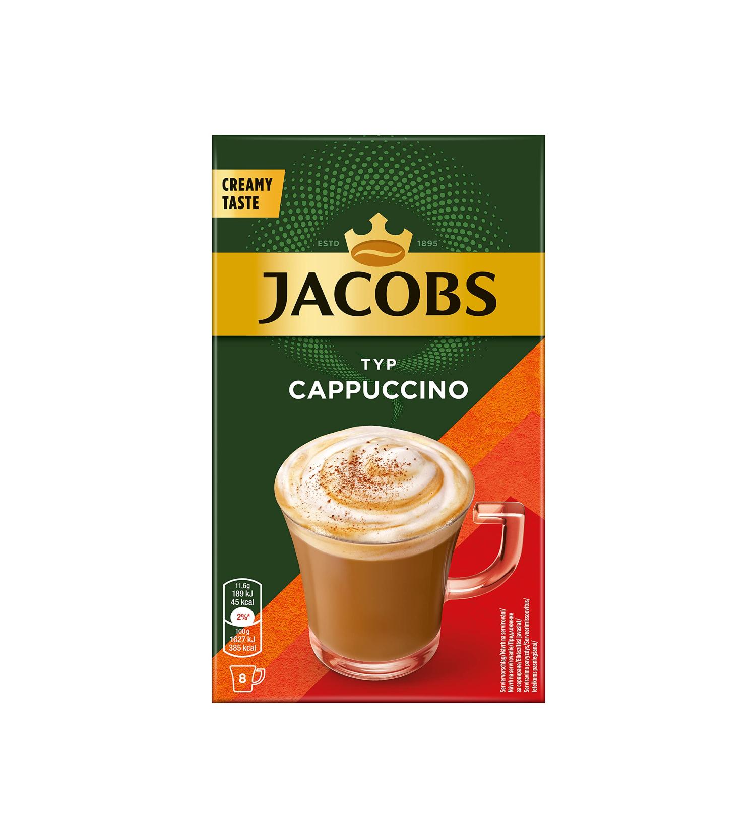 Buy Jacobs Cappuccino Sticks - 8 Drinks (92.8g) | International Shipping Available - Buy Online on SooperMarket.com