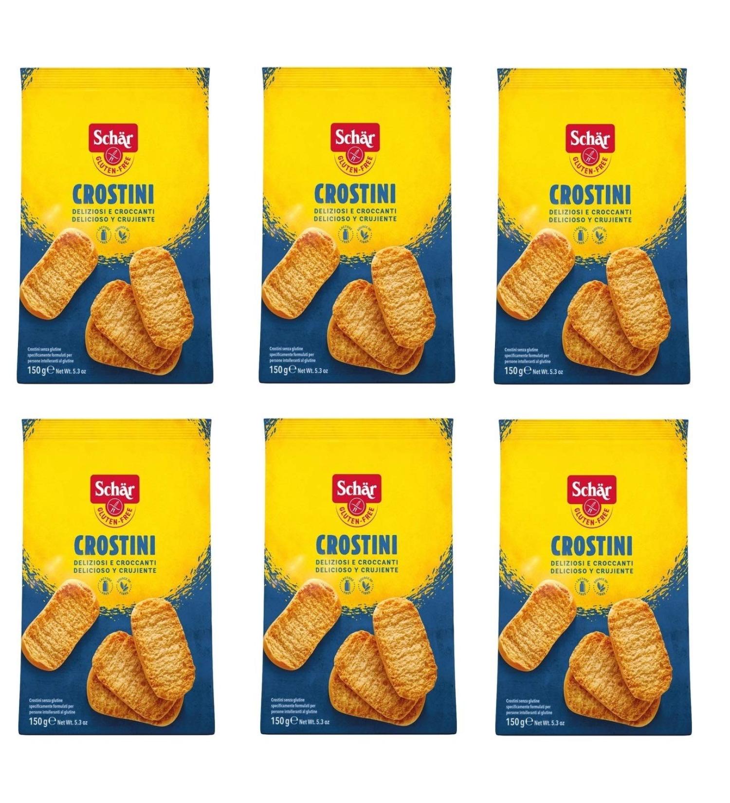 6x Schr Crostini Gluten Free gluten-free croutons Crispy snack and crumbly 150g