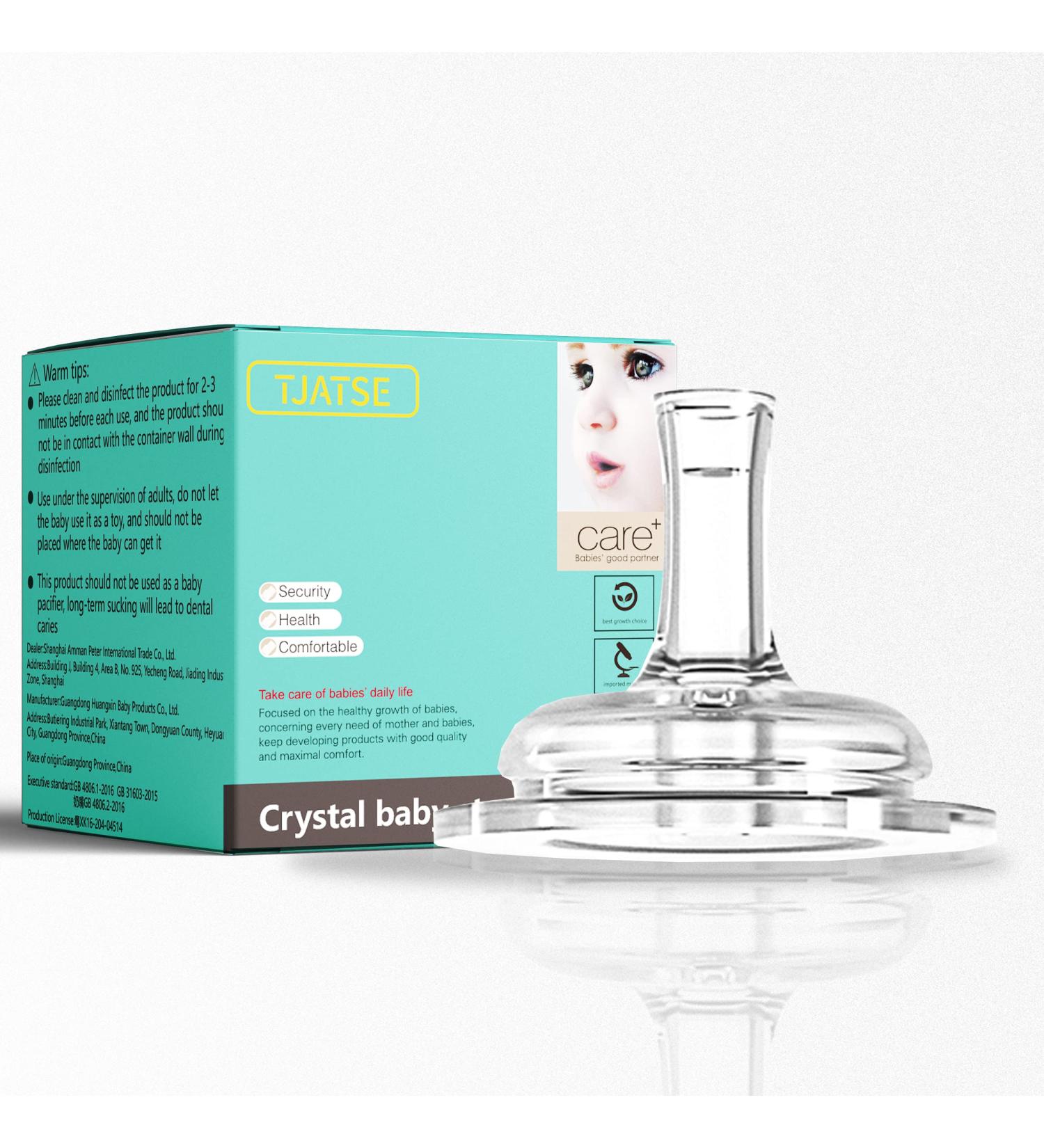 TJATSE Baby Bottle Matching Nipple - BPA-Free 5cm Wide Caliber, Faster Flow Rate, Food-Grade Liquid Silicone Pacifier - Suitable for Babies of All Ages - Baby Straw Bright - Buy Online on SooperMarket.com