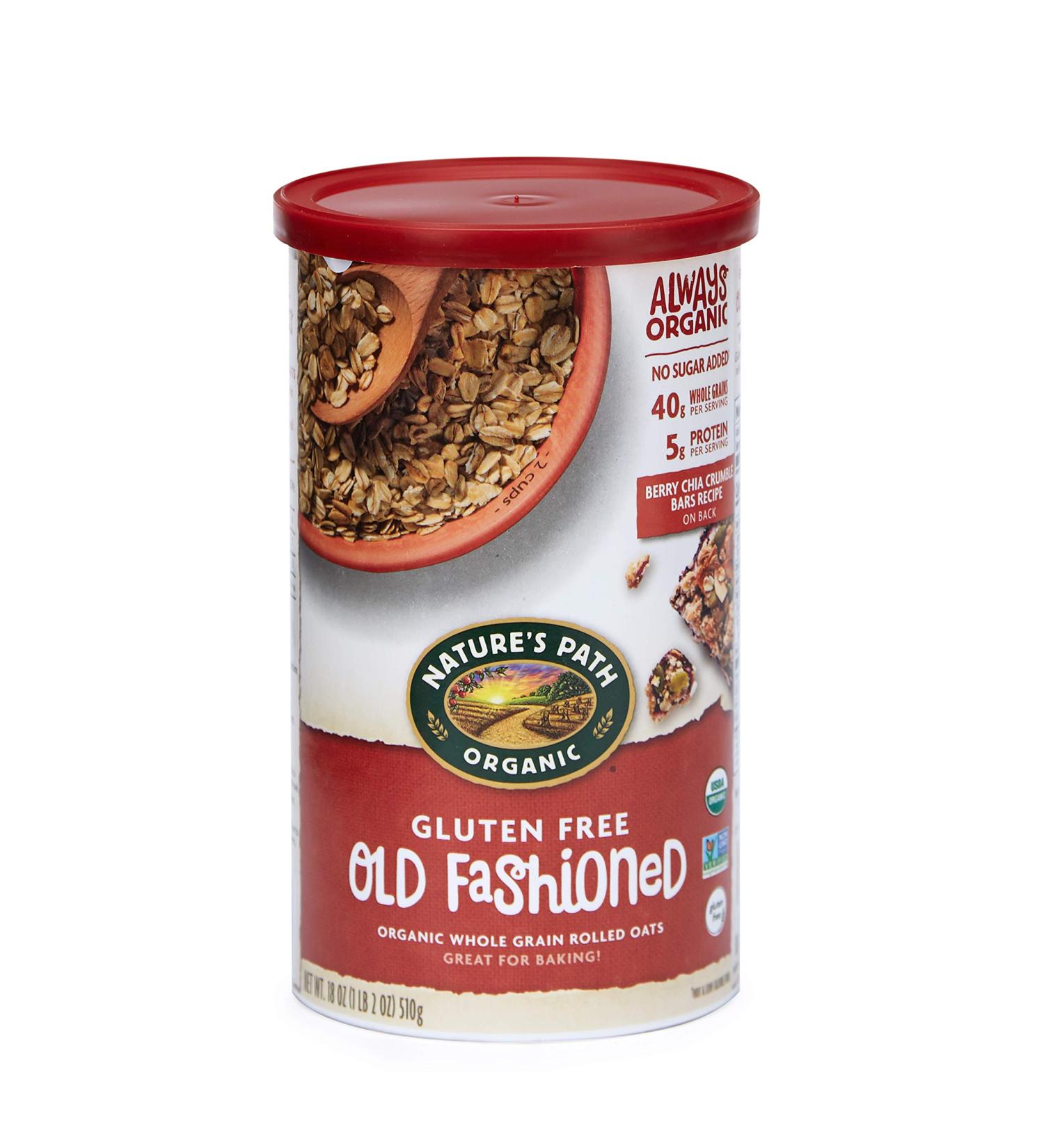 Natures Path Organic Gluten Free Old Fashioned Rolled Oats  Non-GMO  40g Whole Grains  5g Plant Based Protein  Oatmeal Great for Baking  18 Ounce (Pack of 6) Gluten-Free Old Fashioned - Buy Online on SooperMarket.com