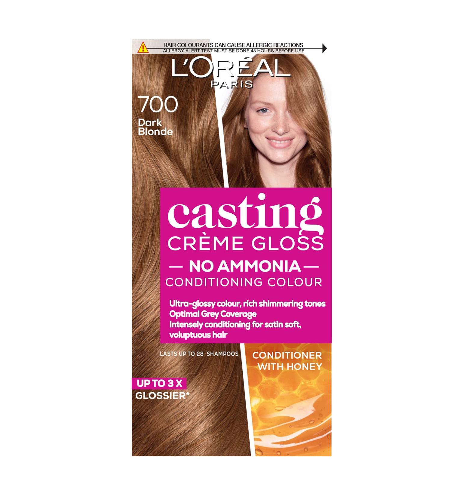 L'Or al Paris Ammonia-Free Semi-Permanent Hair Dye 700 Dark Blonde - Glossy Natural Finish | Up to 28 Shampoos | 1 Application - Buy Online on SooperMarket.com