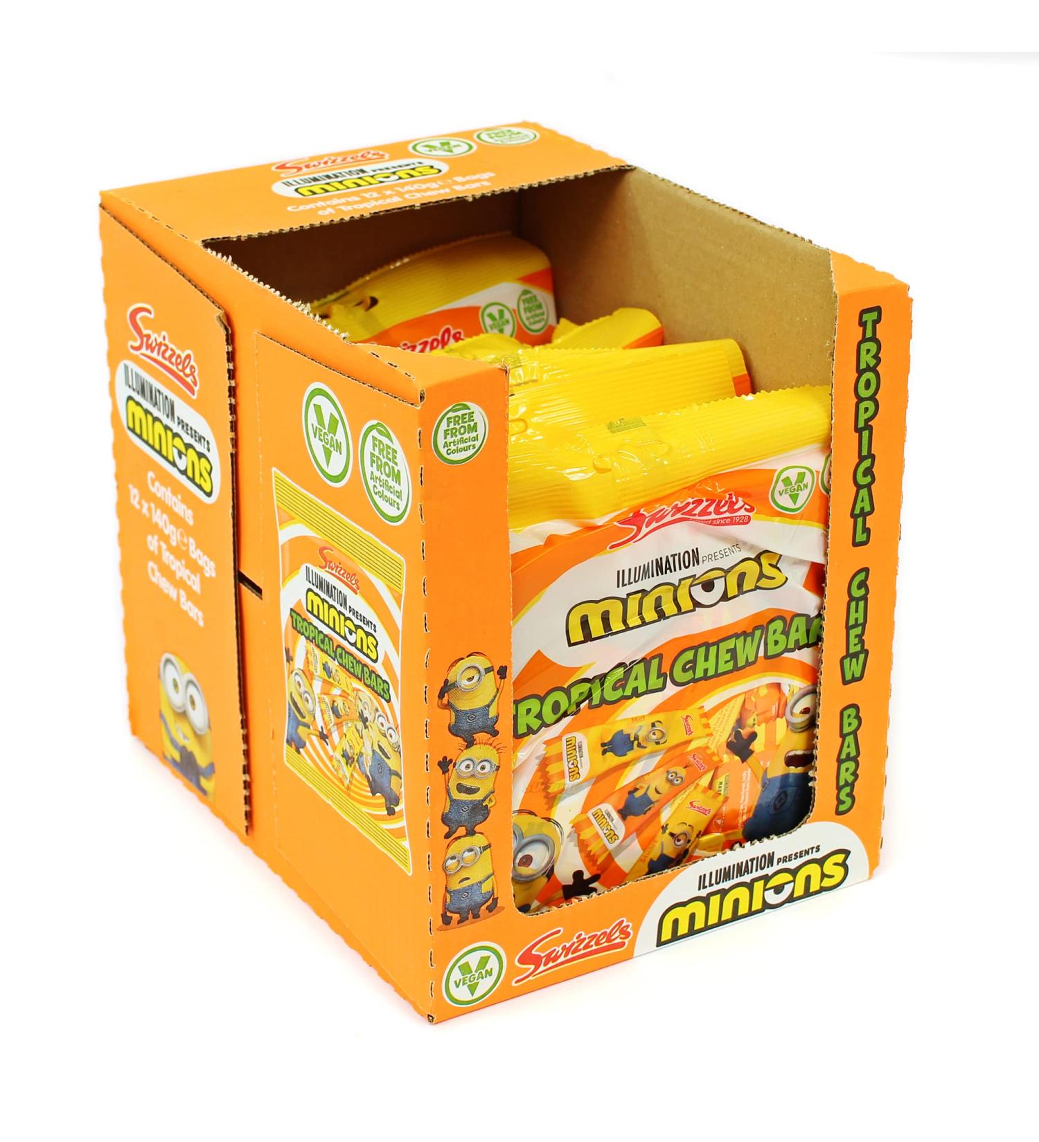 Swizzels Minions Tropical Chew Bars Vegan Chewy Sweets- Bulk Box (12 x 120g) - Buy Online on SooperMarket.com