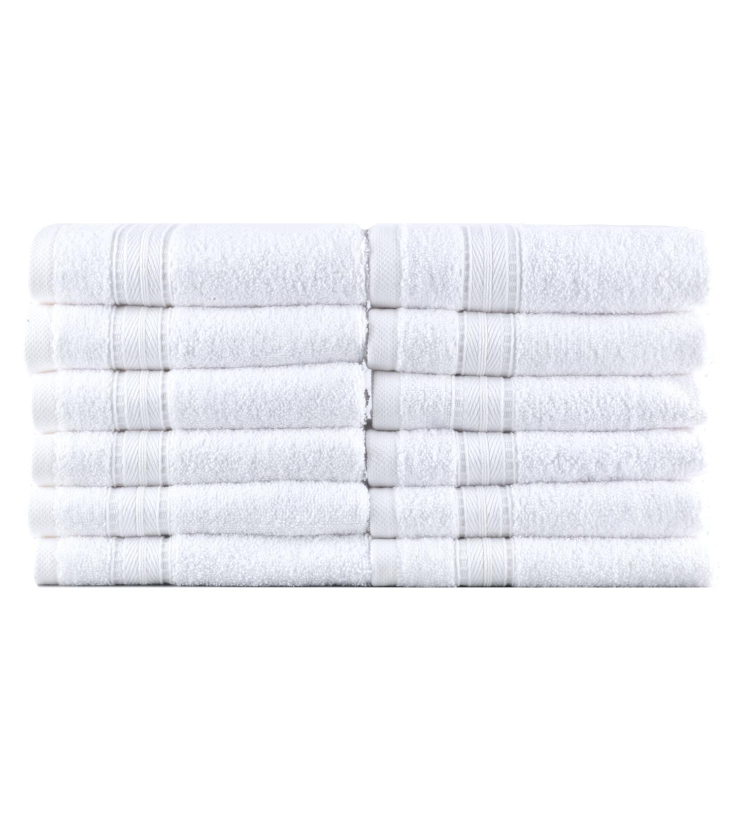 LUNASIDUS Bergamo  Luxury Hotel/Spa Washcloths  100 Percent Turkish Cotton  Set of 12  700 GSM  Made in Turkey  White