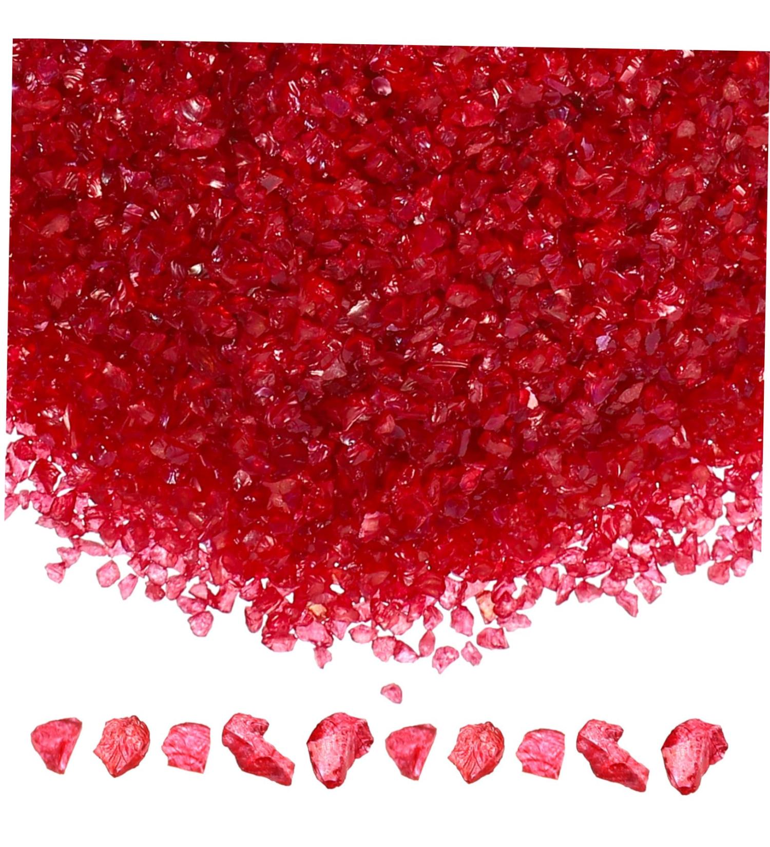 FRCOLOR 1 Transparent Colored Glass Sand Broken Glass Irregular Glass Manicure Jewelry Accessories Decorative Glass Sand (big Red) Glass Vases Decorative Glass Sands Miss Nail Bare Stone - Buy Online on SooperMarket.com