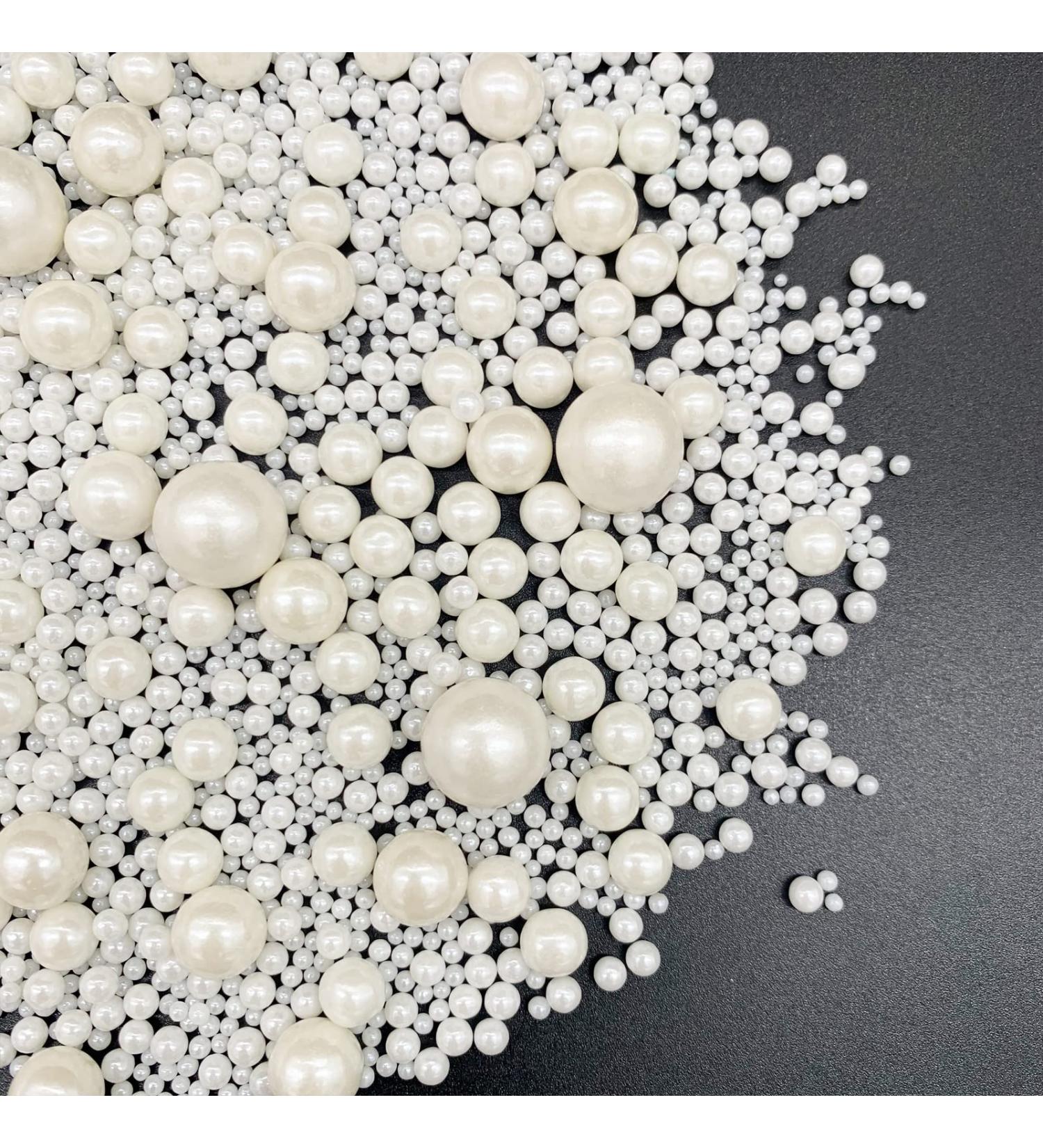 Edible White Pearl Sugar Sprinkles - Baking & Cake Decorations for Celebrations - 130g/4.58oz - Buy Online on SooperMarket.com