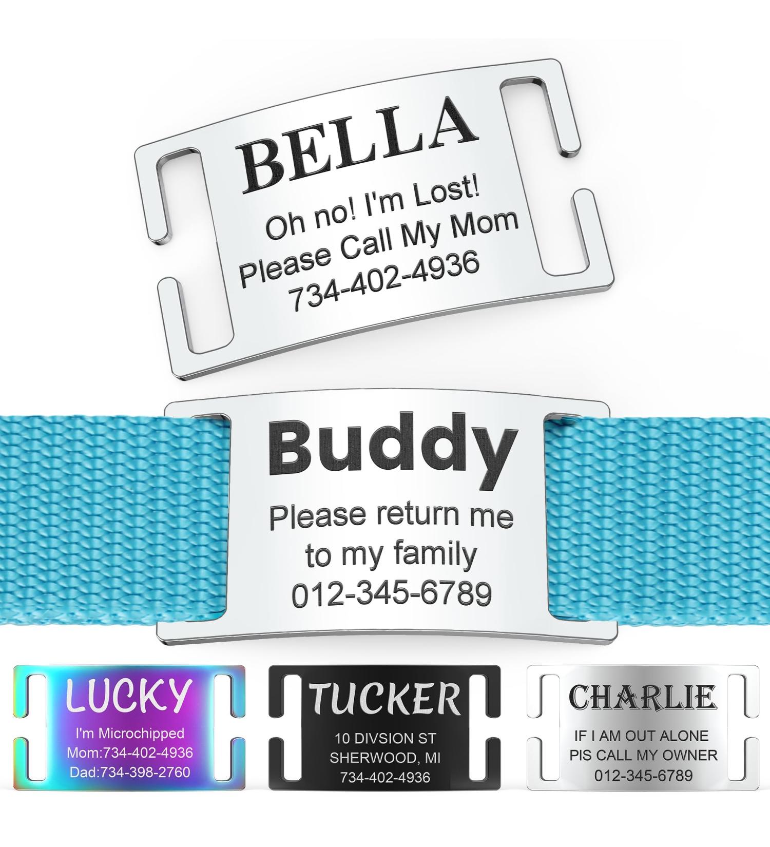 Personalized Yhananti Dog Tags - Engraved Stainless Steel Pet ID for Dogs Cats & Puppies (XL Silver) - Custom Name & Contact Information - Buy Online on SooperMarket.com