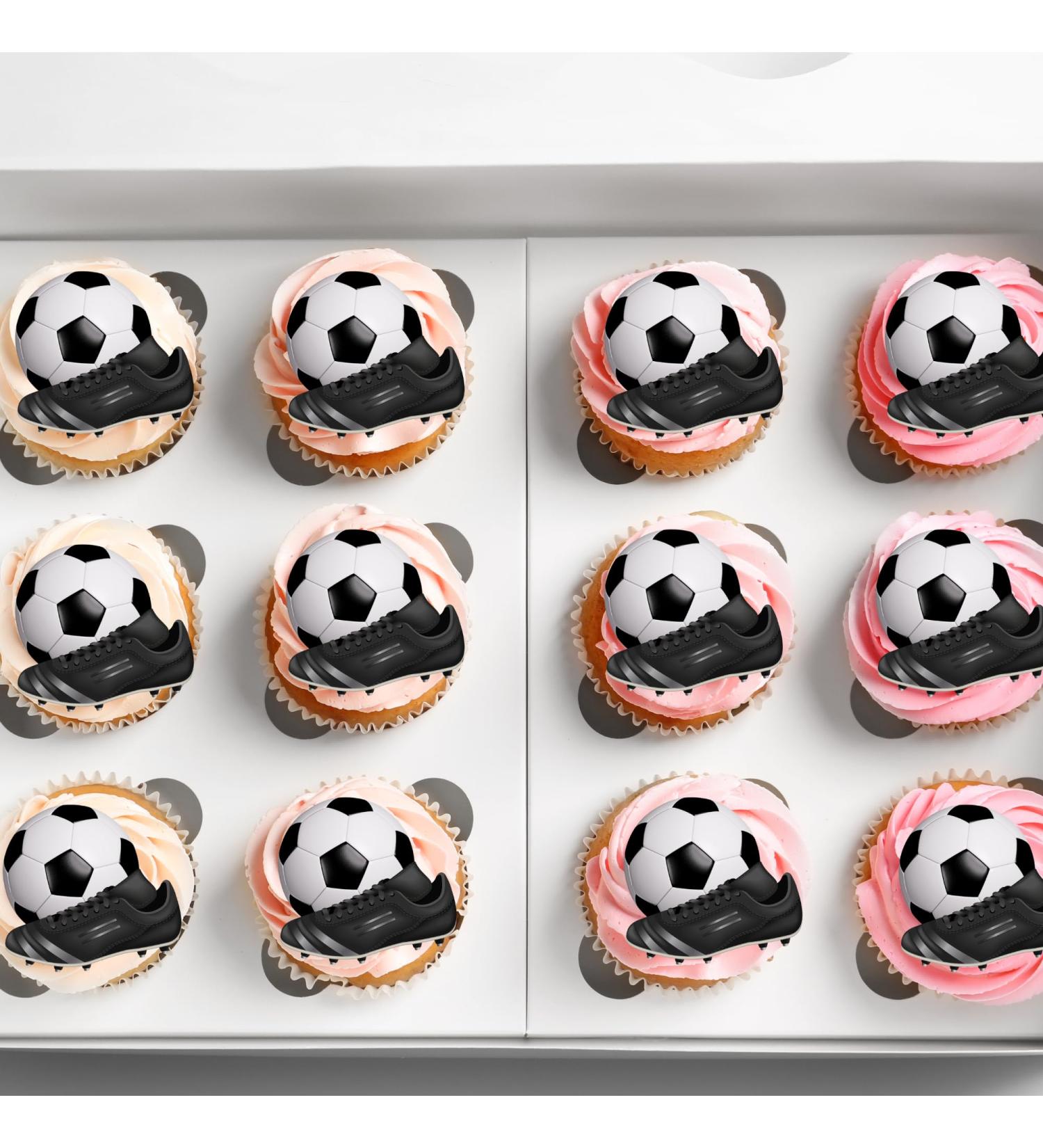 24 x Precut Football And Boot Edible Cupcake Topper Wafer Rice Paper Decoration For Cakes - Buy Online on SooperMarket.com