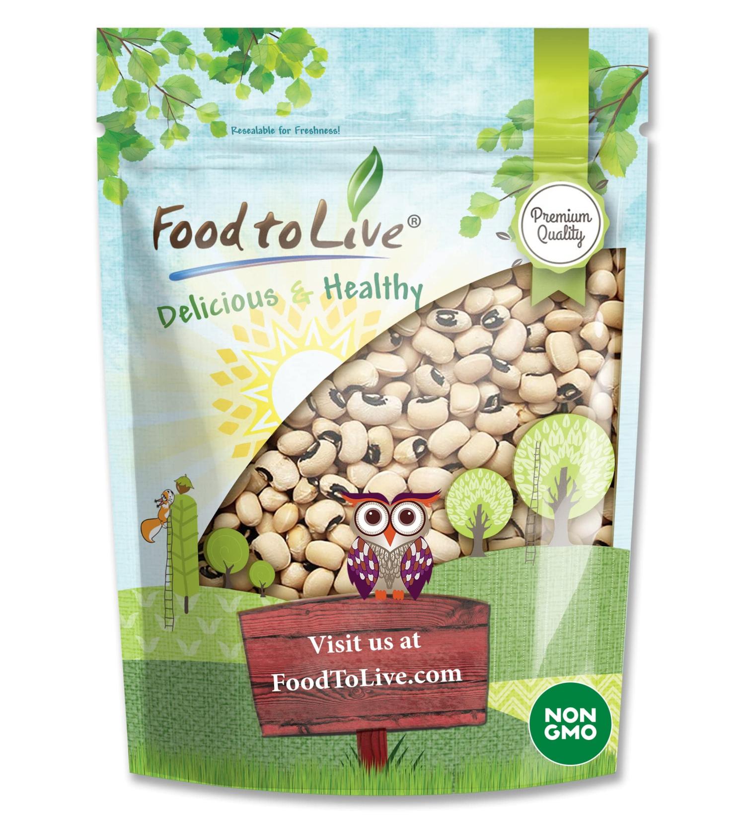 5lb Non-GMO Black-Eyed Peas | Raw Dried Whole Cow Peas | Vegan & Kosher | High Fiber for Soups, Stews, Salads & Burgers - Buy Online on SooperMarket.com