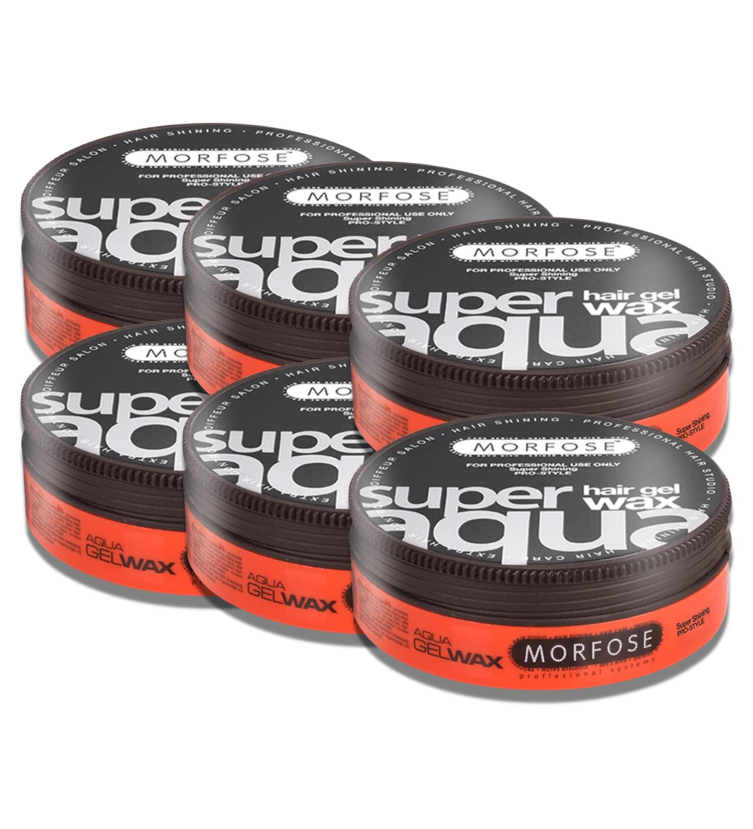Morfose Hair Gel Wax 175ml Pack of 6 - Super Aqua | Best International Shipping - Buy Online on SooperMarket.com