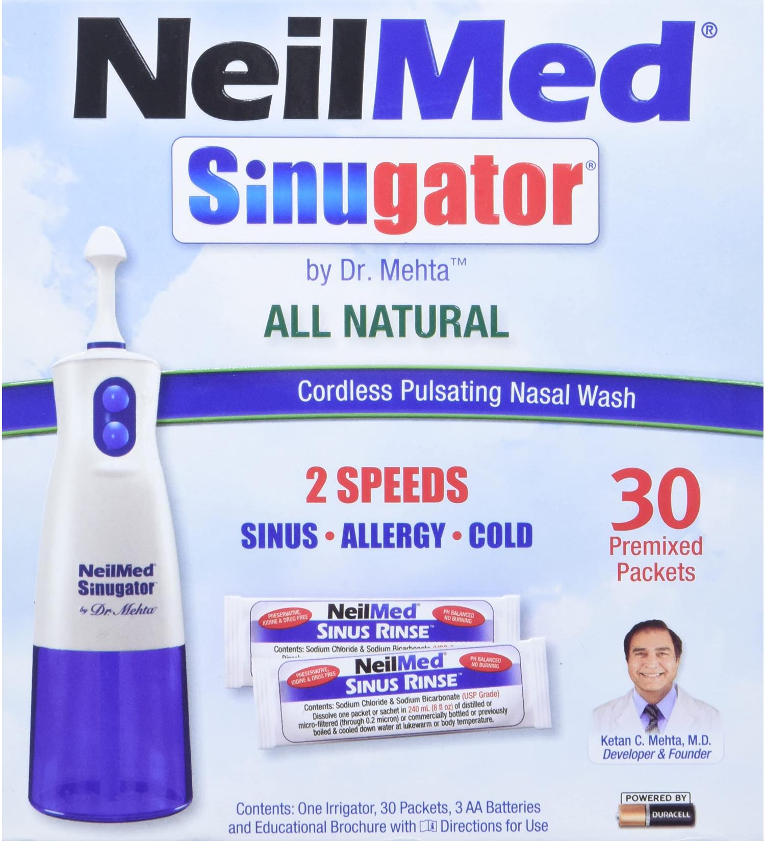NeilMed Sinugator - Dual Speed Cordless Pulsating Nasal Wash 1 count - Buy Online on SooperMarket.com