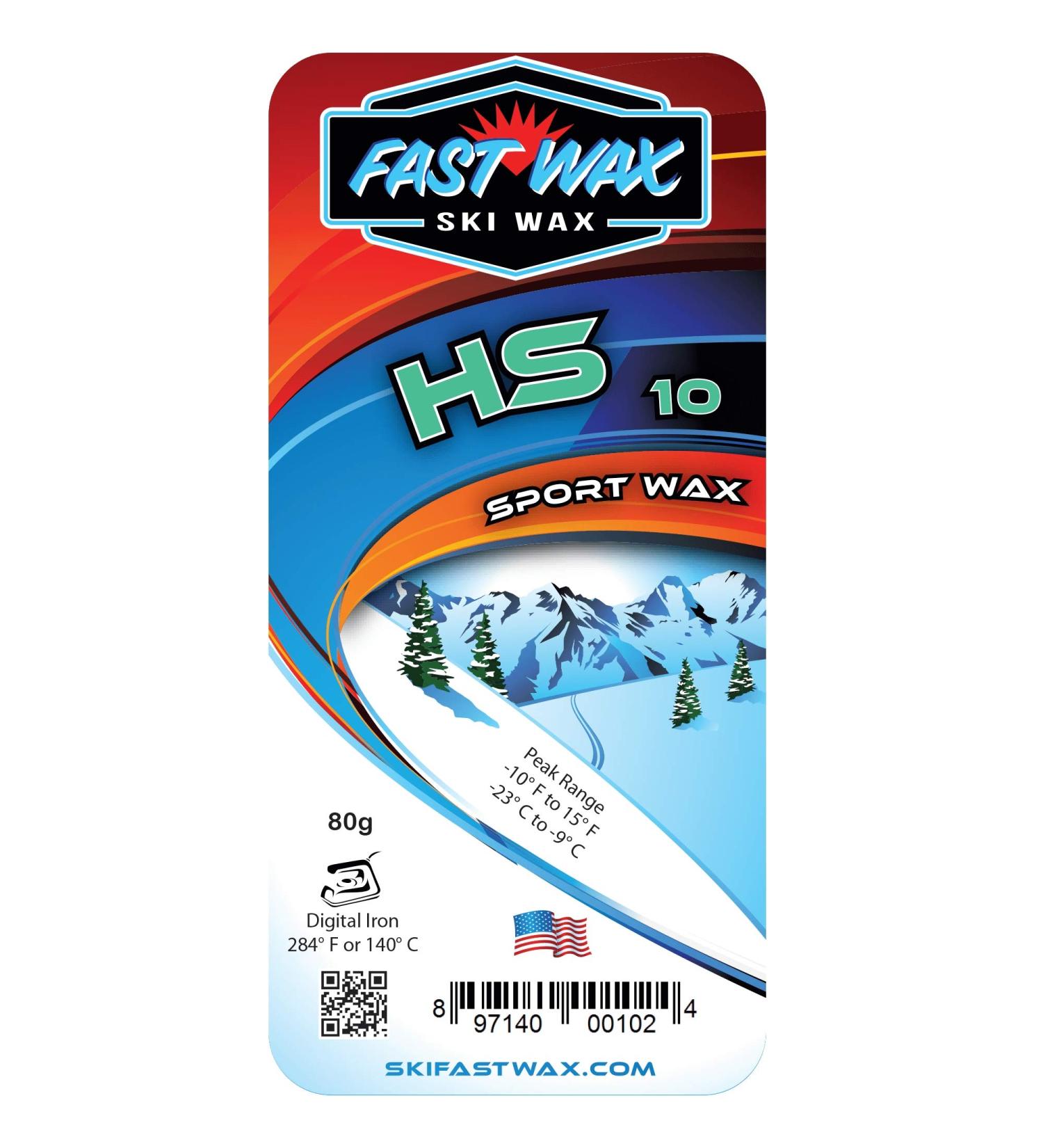 Fast Wax High Speed Ski Wax 80g Bar - Paraffin & Synthetic, Made in America - HS 10 - Buy Online on SooperMarket.com