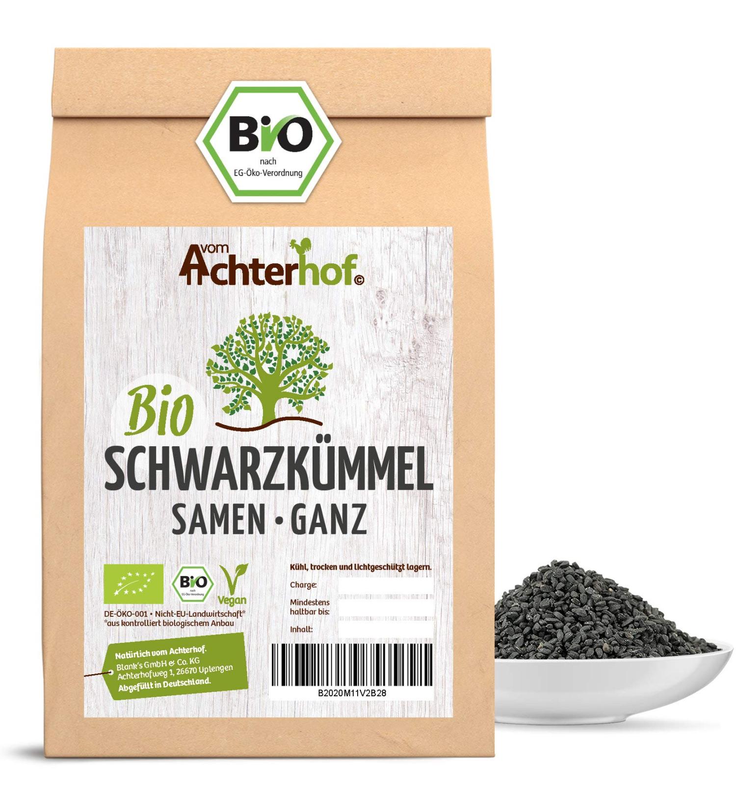 Organic Black Cumin Seeds (500g) - Authentic Nigella Sativa from Egypt | Achterhof - Buy Online on SooperMarket.com