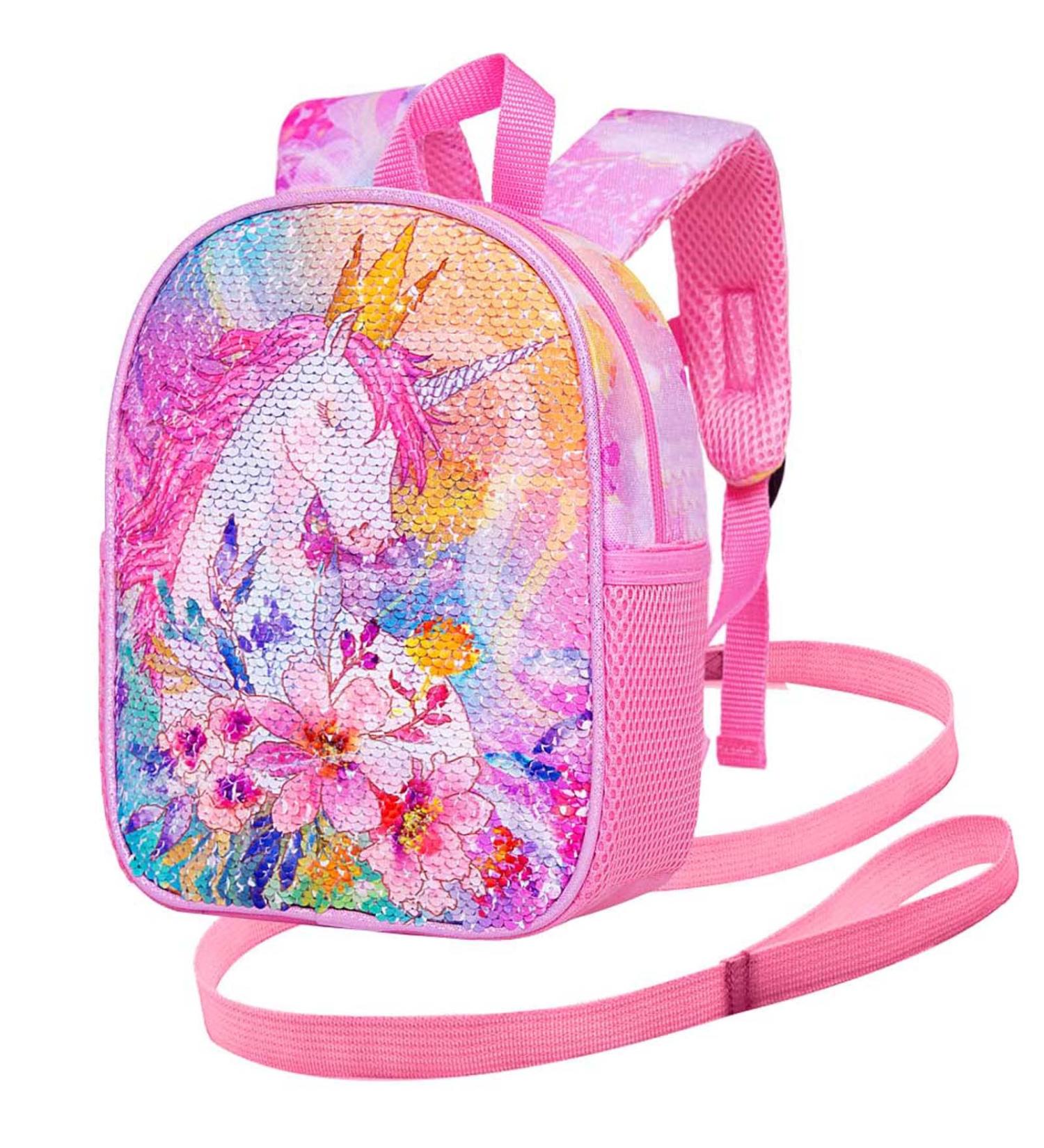 Unicorn Toddler Backpack with Leash - Safety Harness Mini Bookbag for Girls - Buy Online on SooperMarket.com