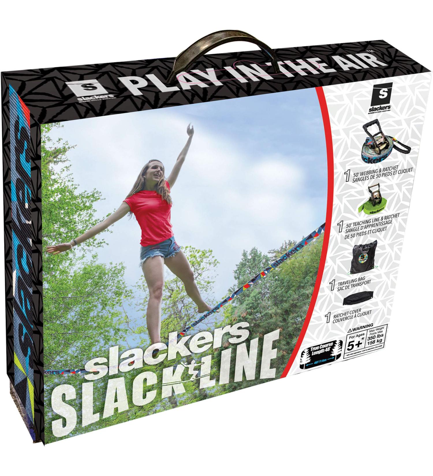 Slackers 50' Slackline Classic Set - Prism Multicolor | Buy Now - Buy Online on SooperMarket.com