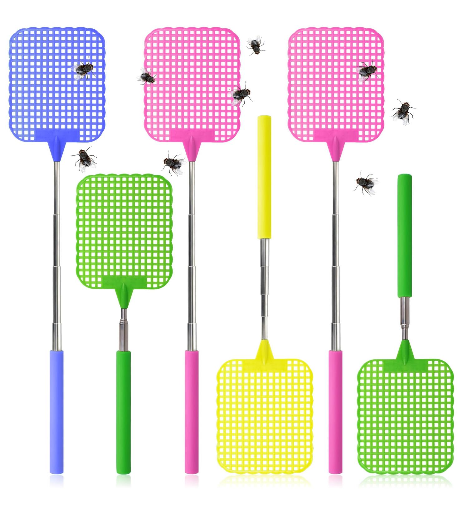 COM-FOUR 6x Telescopic Flaps - Insect Protection & Pest Control Fly Catcher - Colorful 6-Piece Set for International Shipping - Buy Online on SooperMarket.com