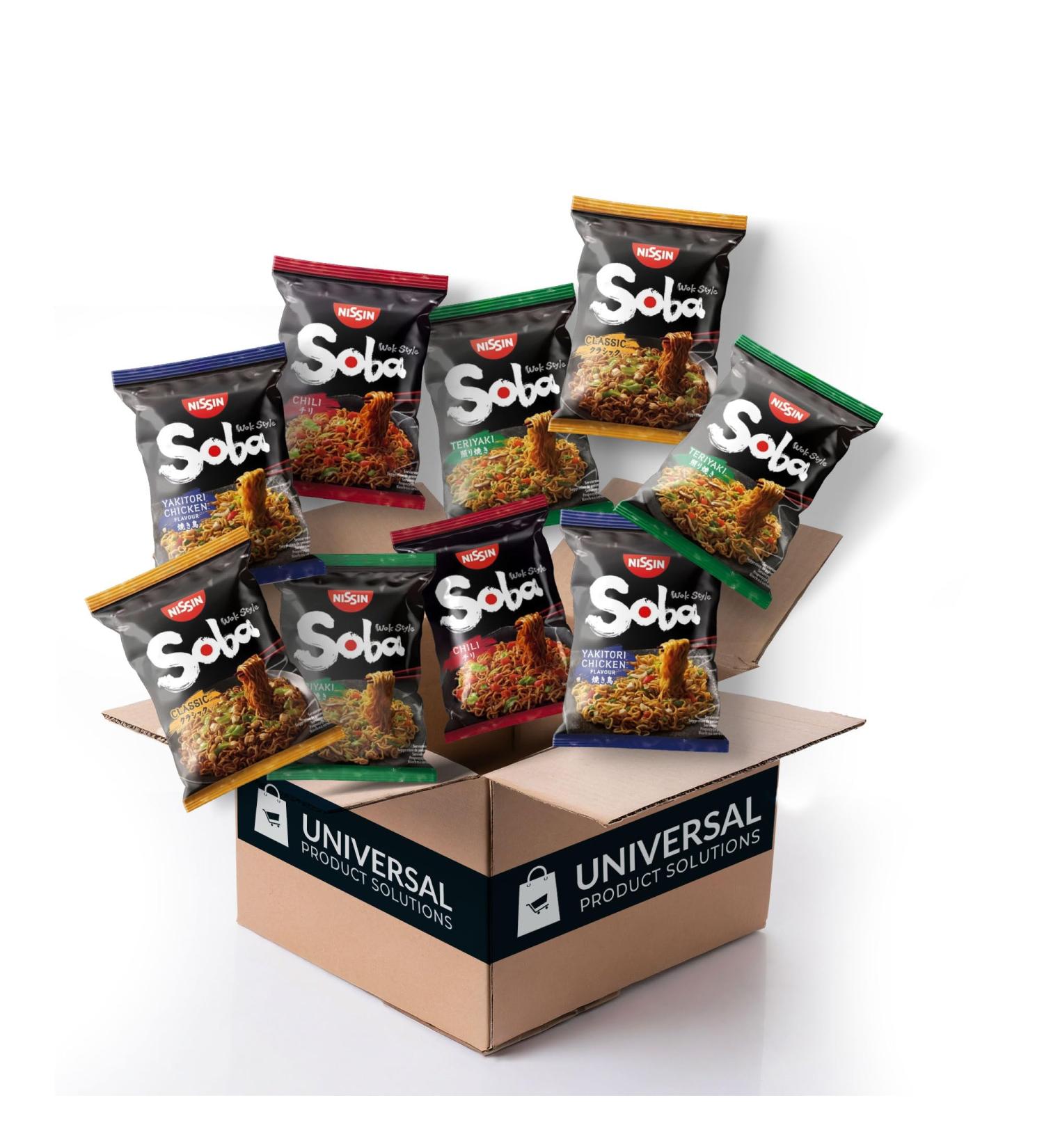 Nissin-Noodles Soba Custom Case - Choose From 4 Flavours / 8 Bags Of Nissin Noodles. 2 Of Each Choice. - Buy Online on SooperMarket.com