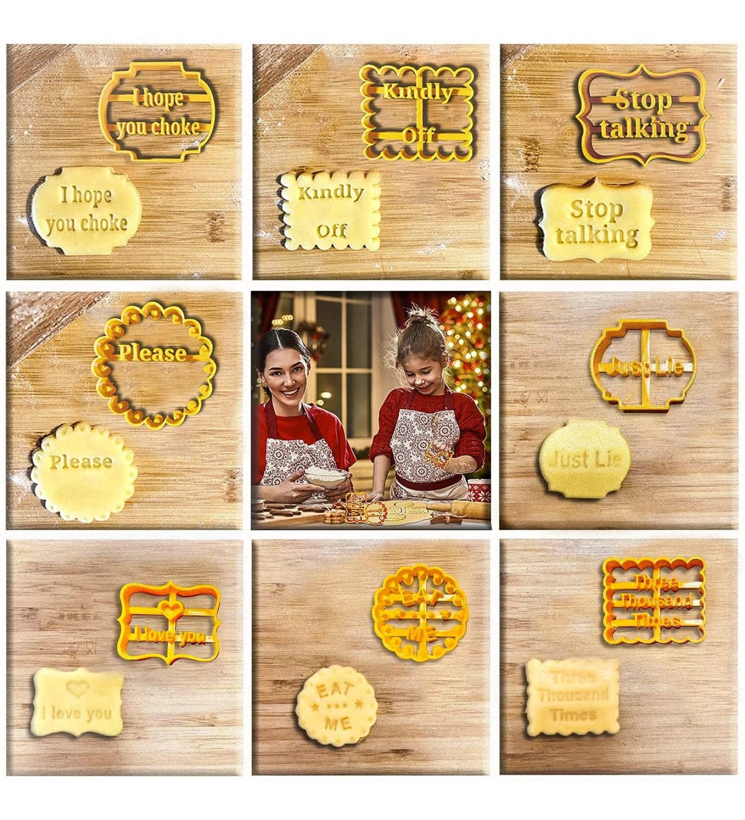 Good Wishes Cookie Molds - Funny Cutter Set for Baking Various Shapes - DIY Kitchen Tool for Men and Women - Buy Online on SooperMarket.com