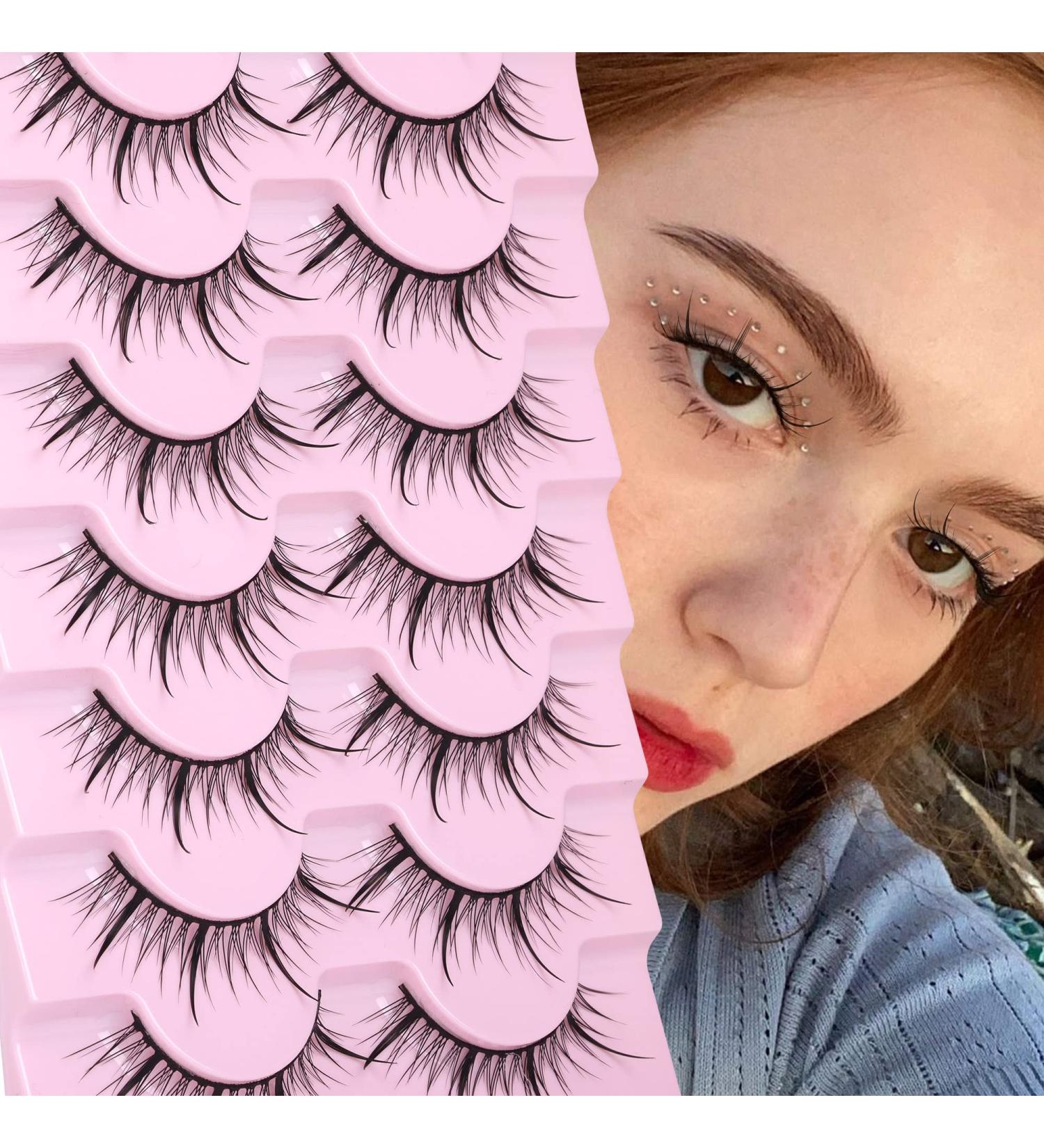 Manga Lashes 13MM - Natural Japanese Anime Spiky False Eyelashes - 8 Pairs Pack by PHKERATA Style H - Buy Online on SooperMarket.com