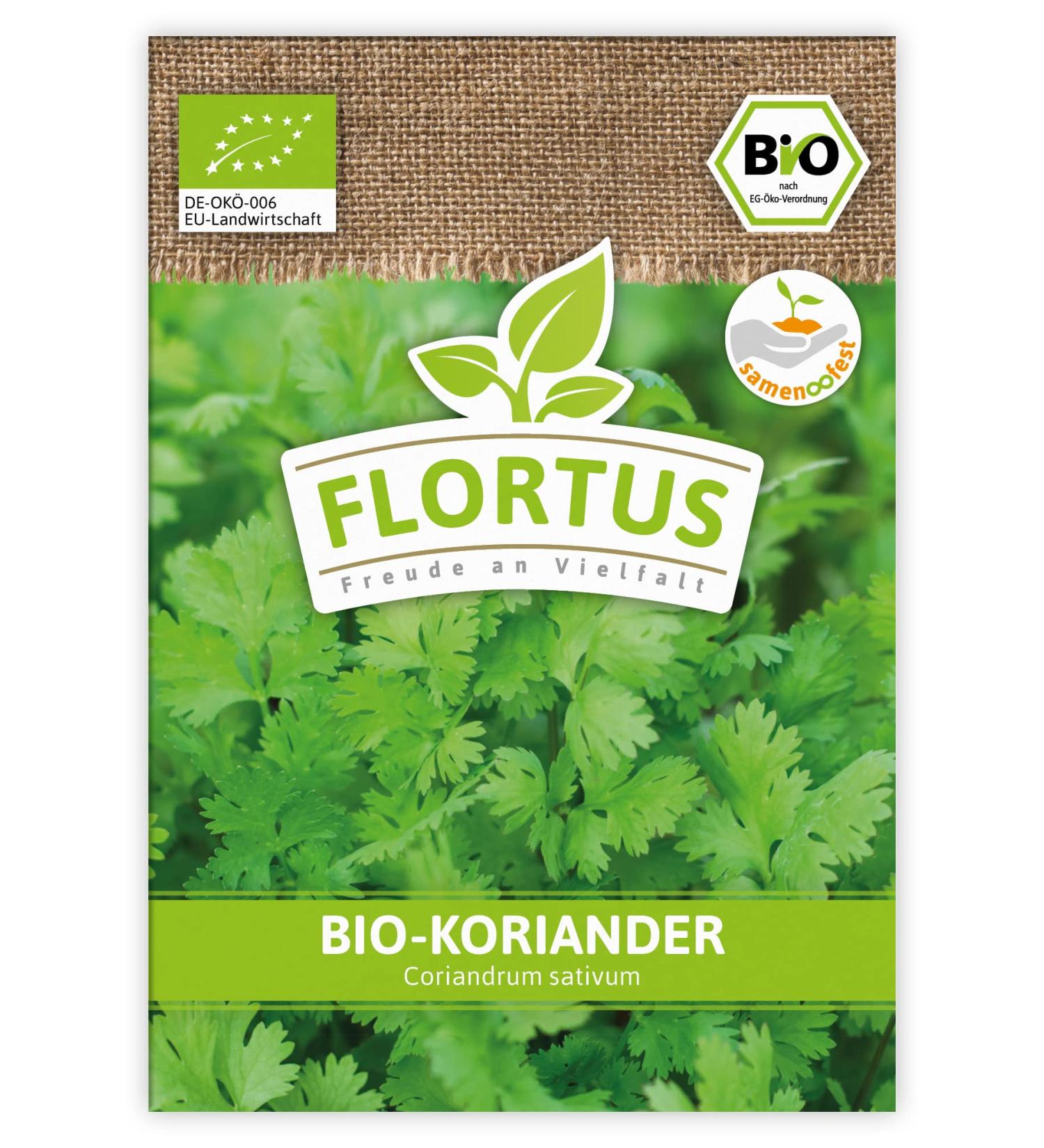 Buy Flortus Bio Koriander Seeds | Organic Herb Seeds for Garden Balcony & Kitchen - Cultivate Fresh Coriander - Buy Online on SooperMarket.com