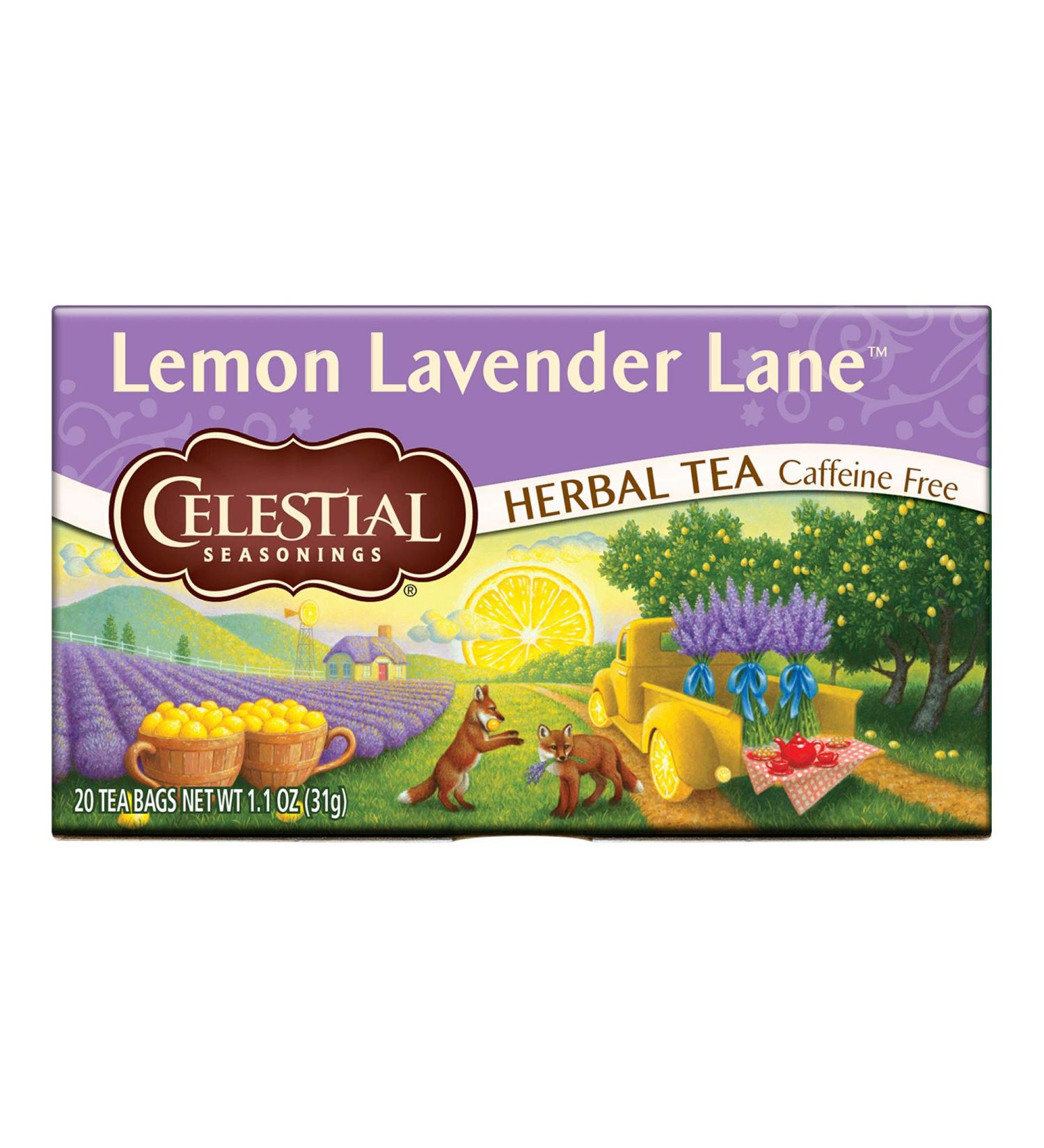 Celestial Seasonings Lemon Lavender Lane Herbal Tea, 20 Count - Soothing & Refreshing Blend - Buy Online on SooperMarket.com