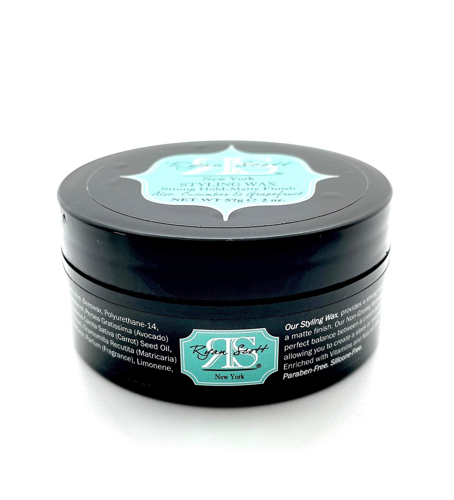 Ryan Scott Styling Wax Enriched with Vitamins and Natural Oils for a Strong Hold with a Matte Finish. Aloe Cucumber & Grapefruit Fragrance 2.0 oz.