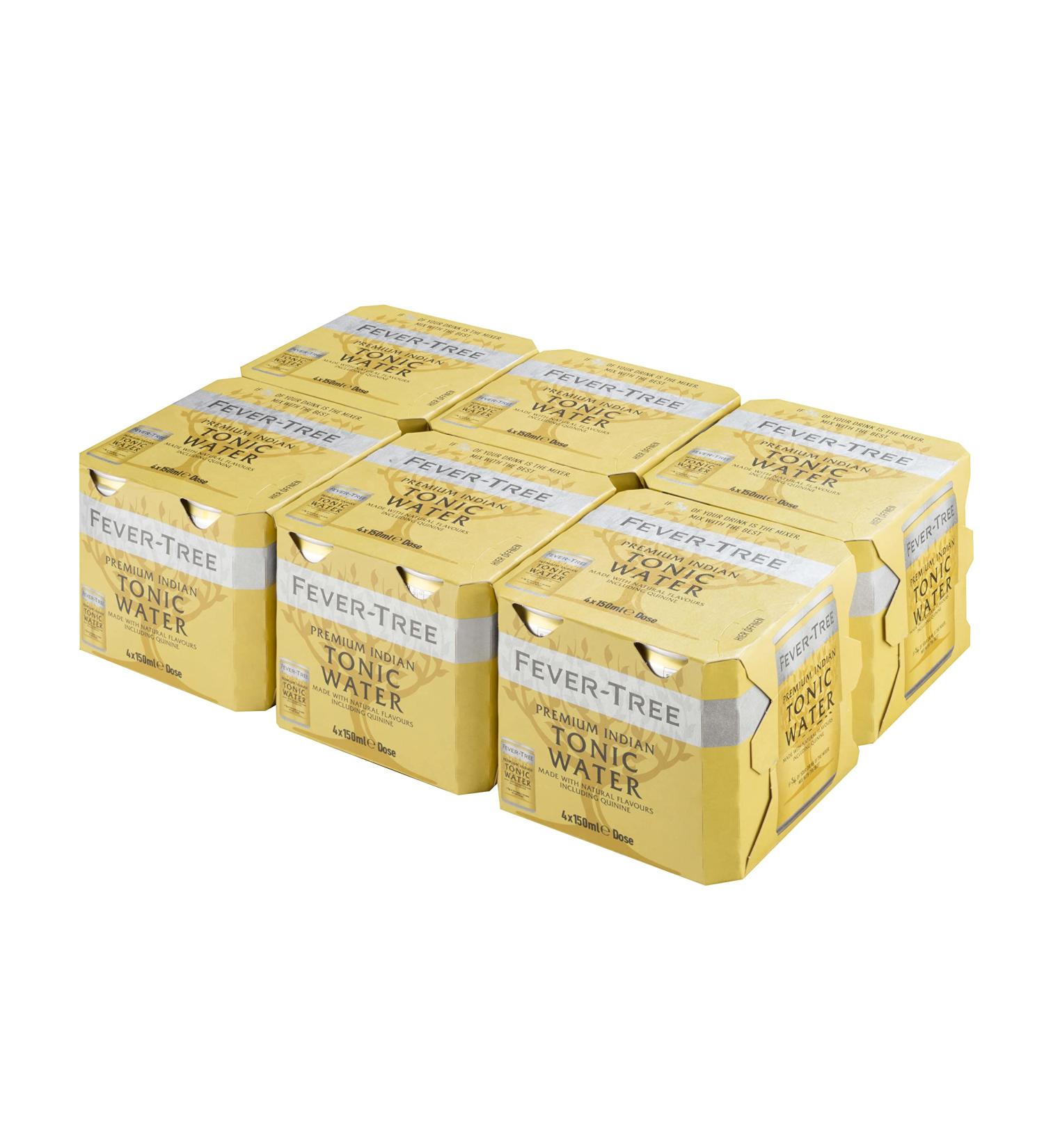Fever-Tree Indian Tonic Water - 24 Cans (150 ml Each) | Premium Mixer for Gin & Cocktails - International Shipping Available - Buy Online on SooperMarket.com