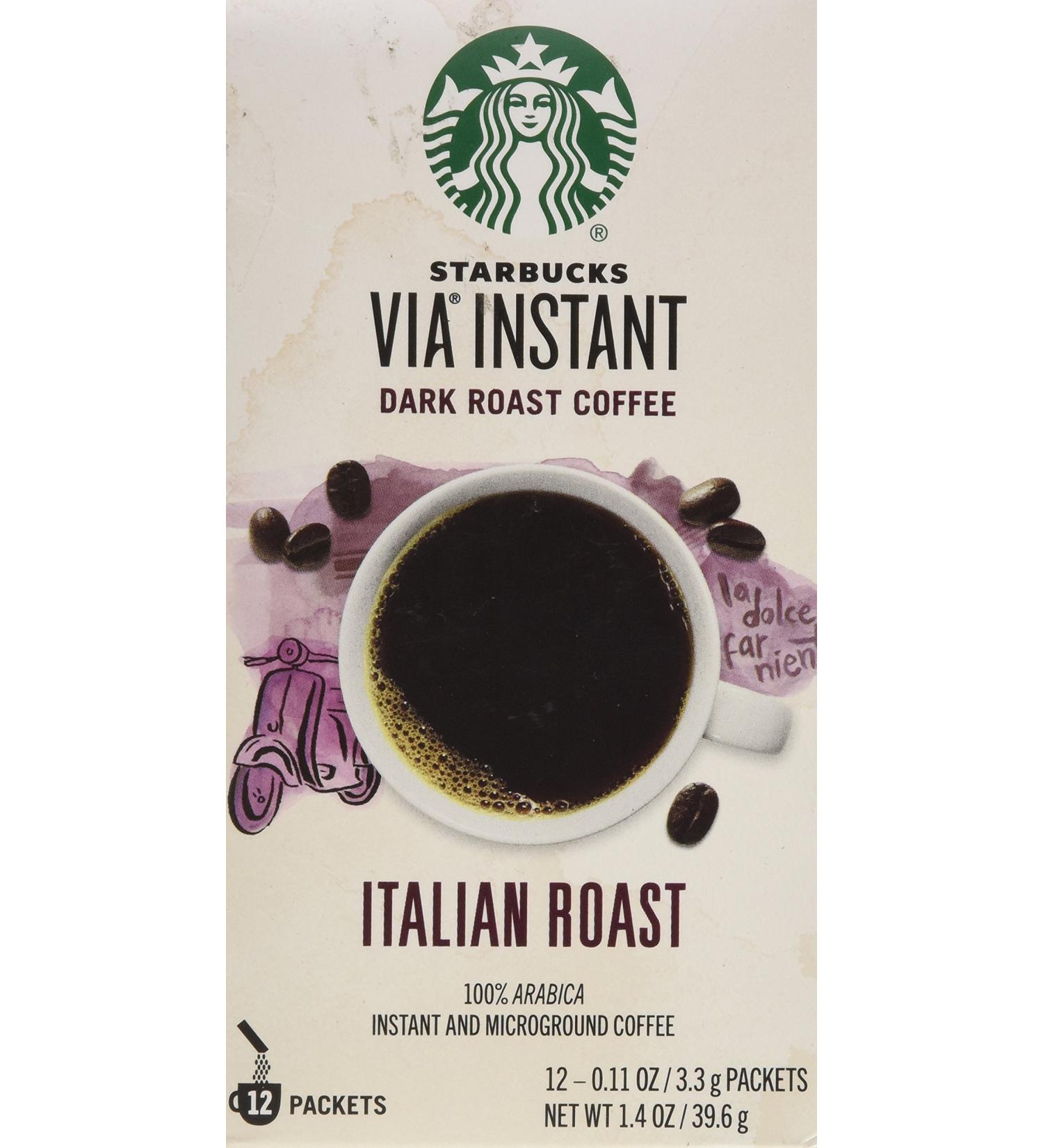 Starbucks VIA Italian Roast Coffee 1.4oz - 12 Packets - Buy Online on SooperMarket.com