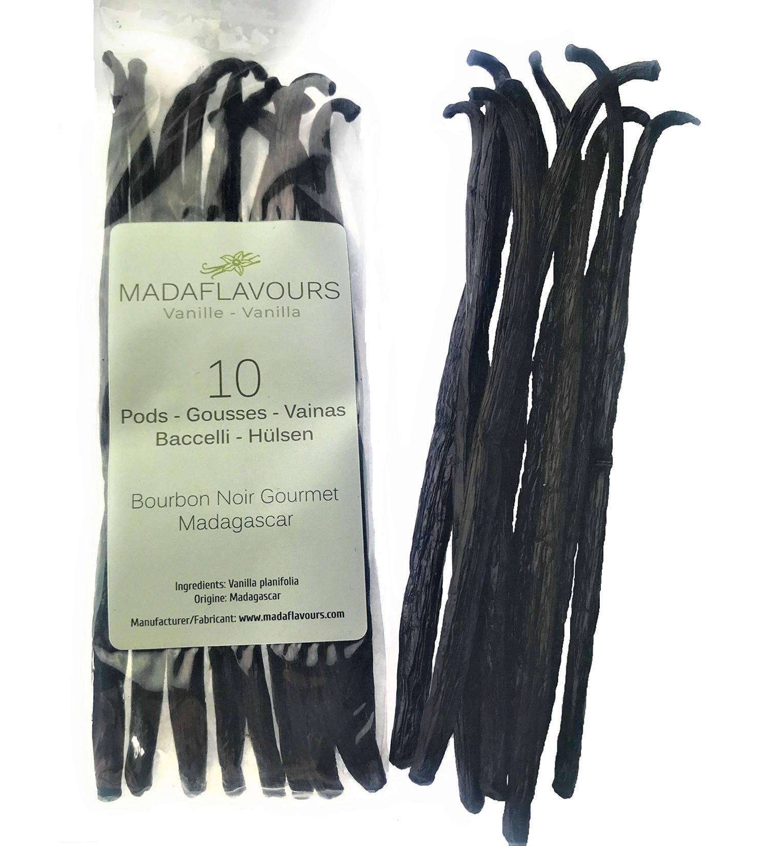 10 Premium Bourbon Noir Madagascan Vanilla Pods/Beans 4g-5g per pod 18/20cm. Weight +-40g - 2021 Crop Direct Import from Madagascar - Buy Online on SooperMarket.com