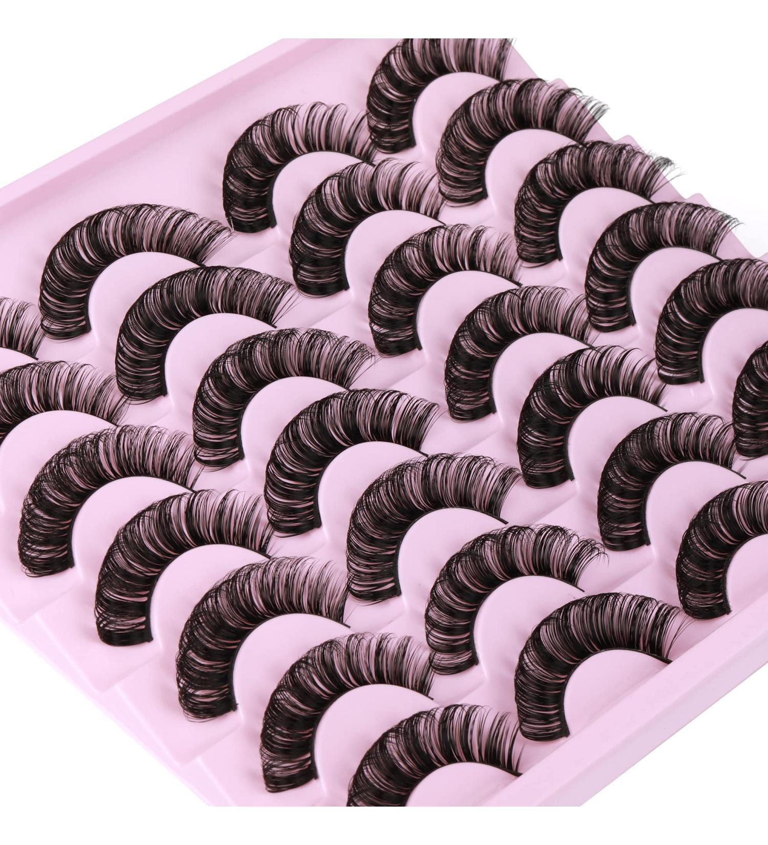 JIMIRE Russian Strip Eyelashes Cat Eye Volume Eyelashes Natural Look Like Eyelash Extensions Fluffy D Curly Thick Faux Mink Hybrid Lashes 14 Pairs Pack Natural RS Lashes - Buy Online on SooperMarket.com