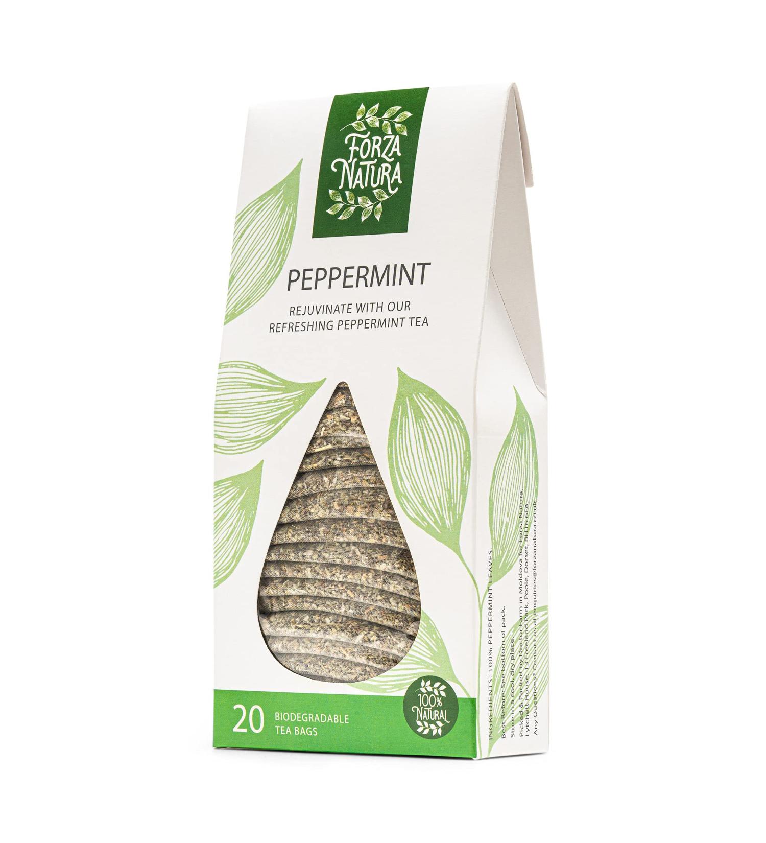 Peppermint - Herbal Tea Bags - 100% Natural - 20 Bio Bags