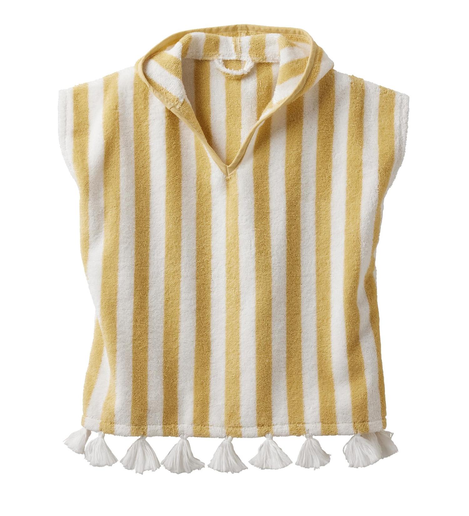 Vertbaudet Yellow Striped Baby Bath Poncho 86/98 - Soft Stylish & International Shipping Available - Buy Online on SooperMarket.com