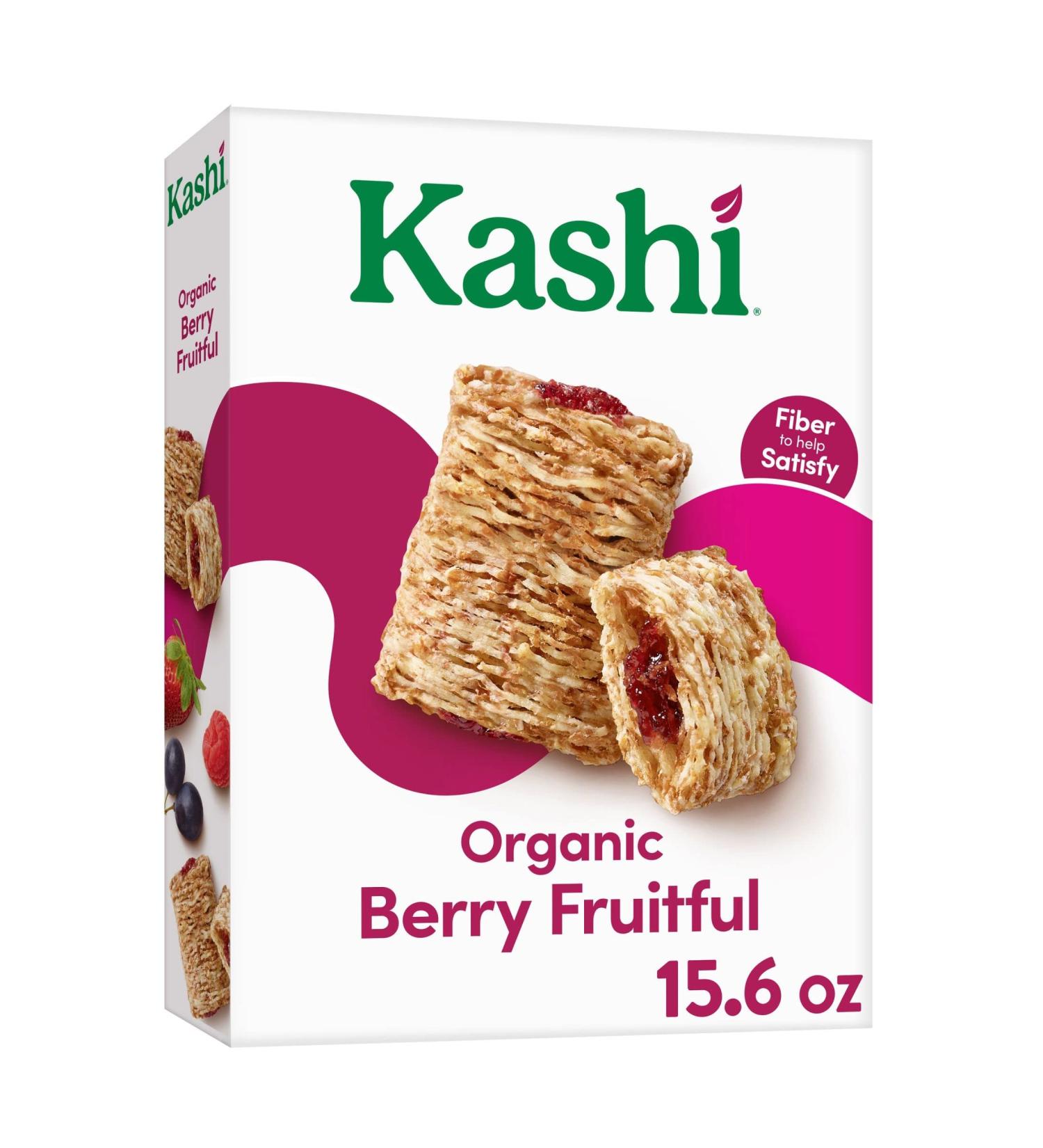 Kashi Breakfast Cereal  Vegan Protein  Organic Fiber Cereal  Berry Fruitful  15.6oz Box (1 Box) - Buy Online on SooperMarket.com