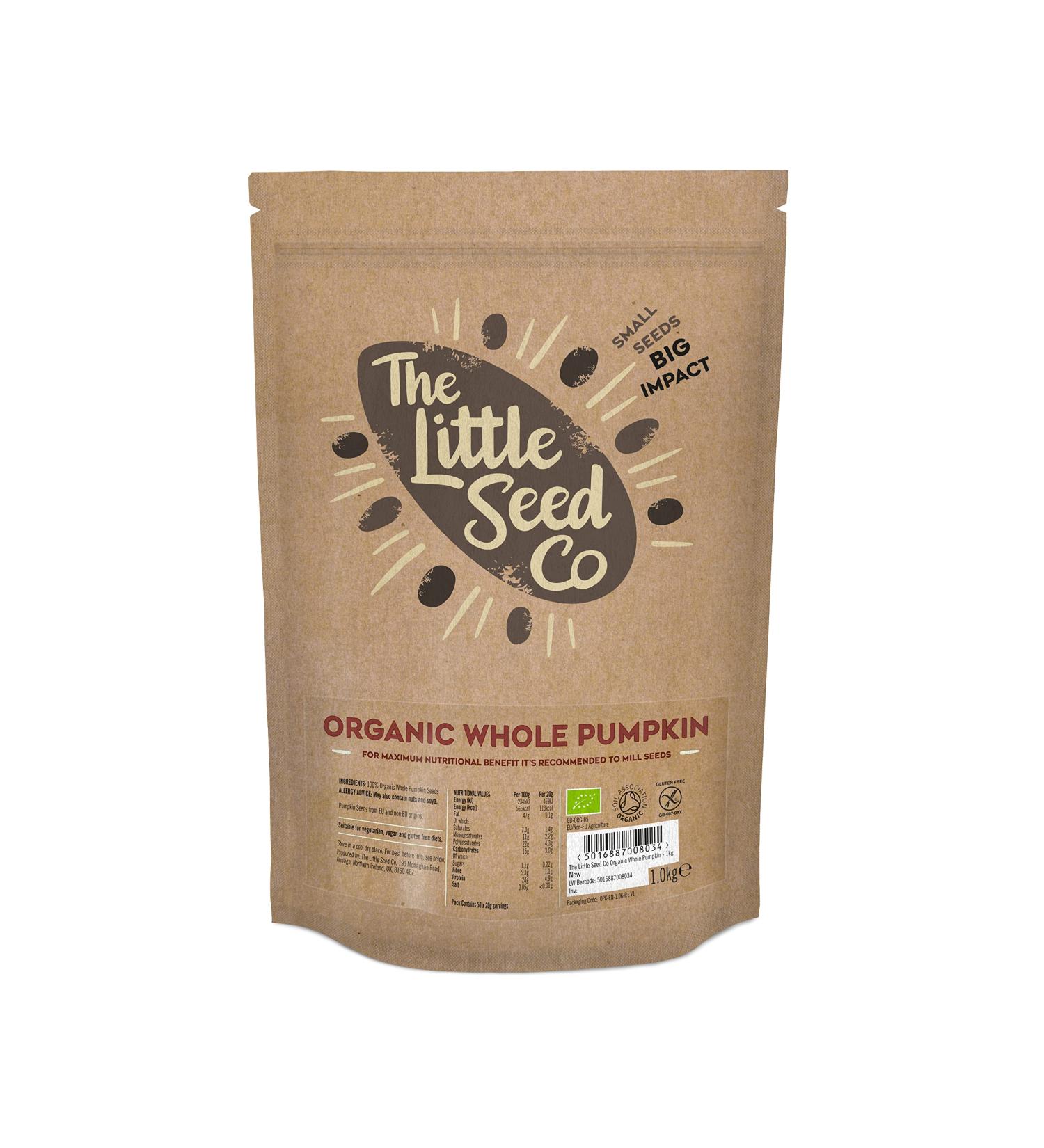 The Little Seed Co Organic Whole Pumpkin Seeds 1kg - Buy Online on SooperMarket.com