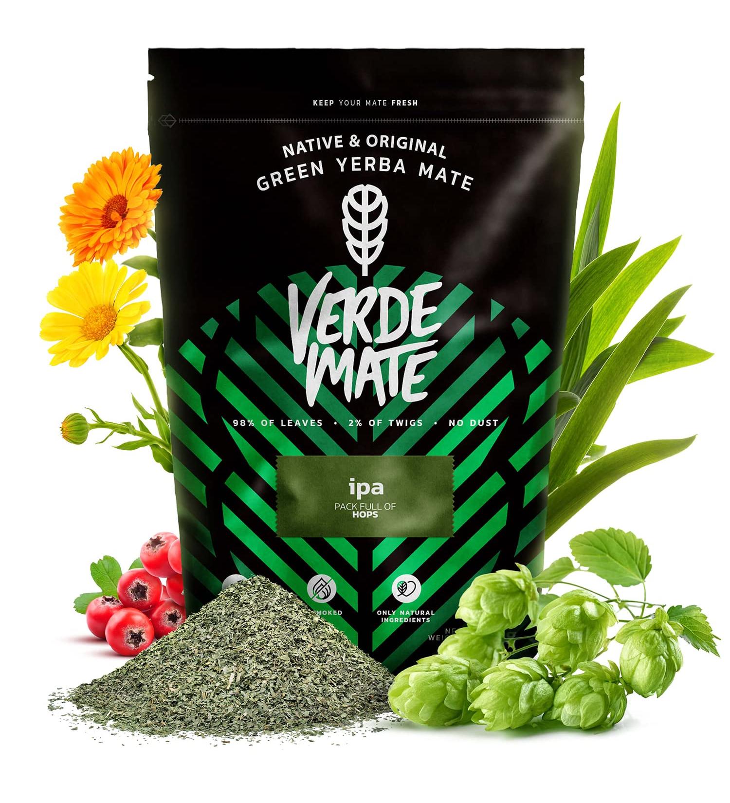 Verde Mate Green IPA 0.5 kg | Brazilian yerba mate with hops! | Original and balanced fusion | Power of natural caffeine | Yerba Mate tea from Brazil 500 g | Air-dried - Buy Online on SooperMarket.com