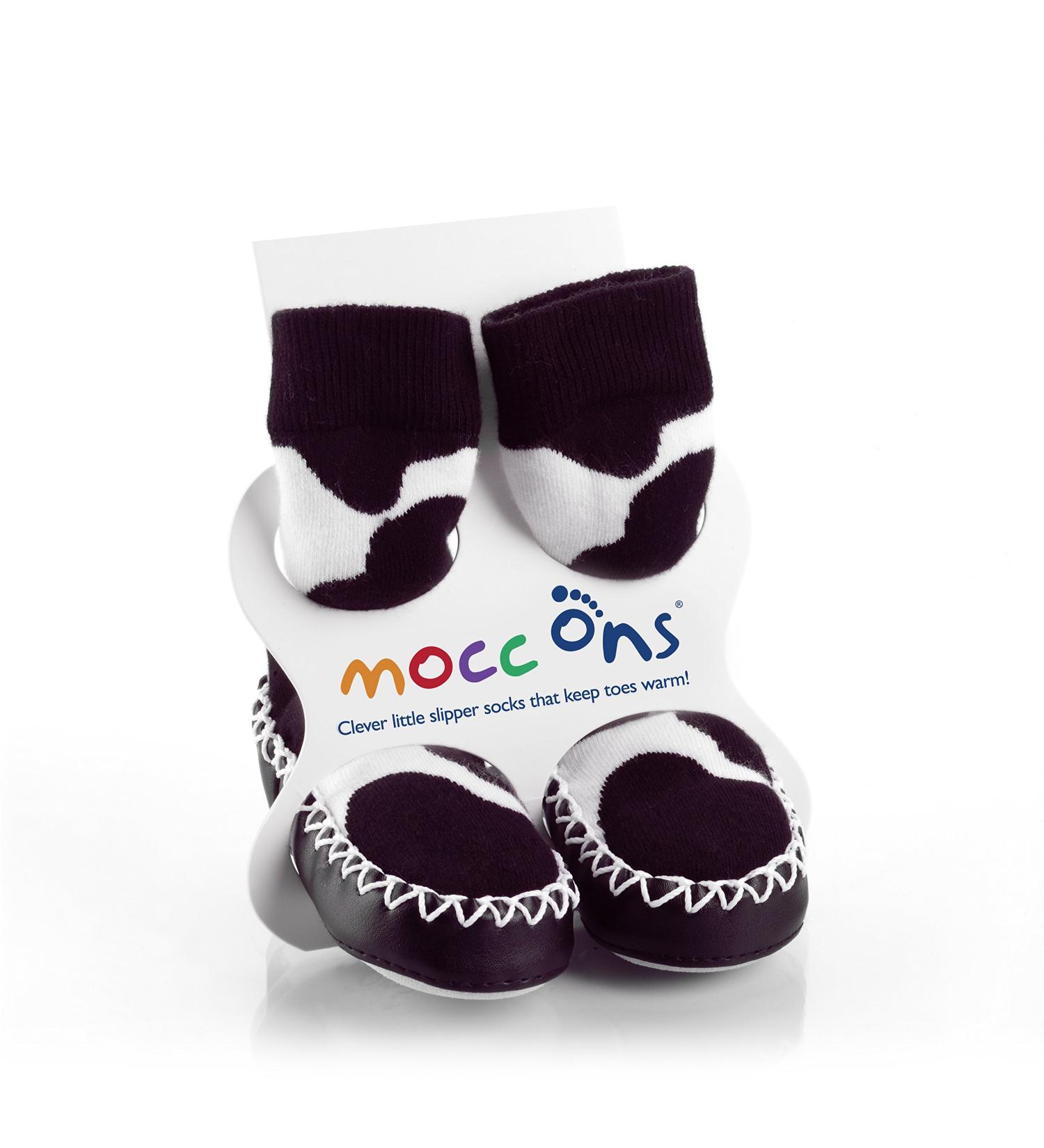 Mocc Ons Washable Slipper Socks - Cow Print (12-18 Months) - Buy Online on SooperMarket.com