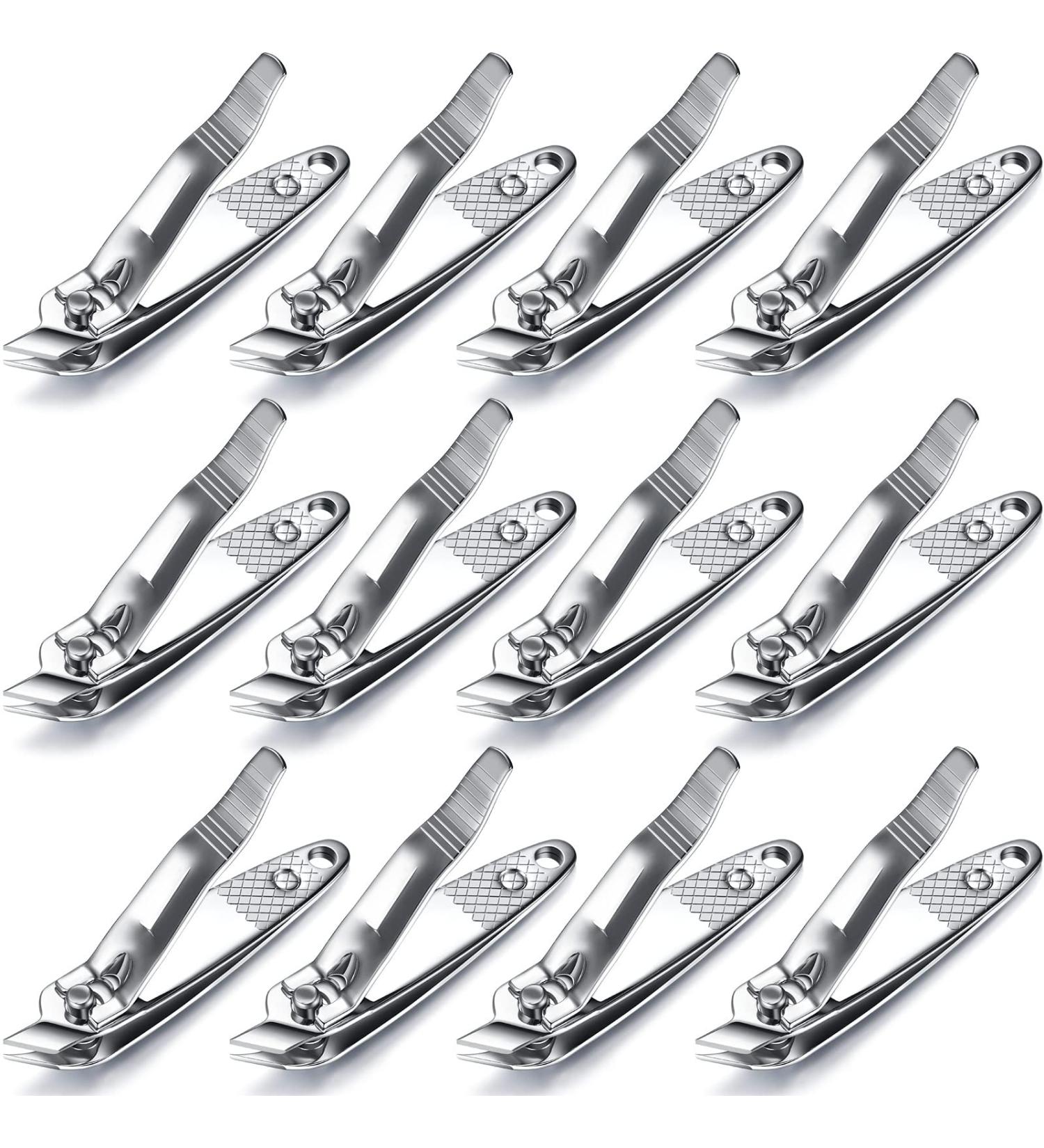 12 Pcs Slanted Edge Nail Clippers - Metal Side Cuticle Trimmer for Precise Nails Cutting - Curved Nail Edge Cutter for Pedicure and Manicure - Buy Online on SooperMarket.com