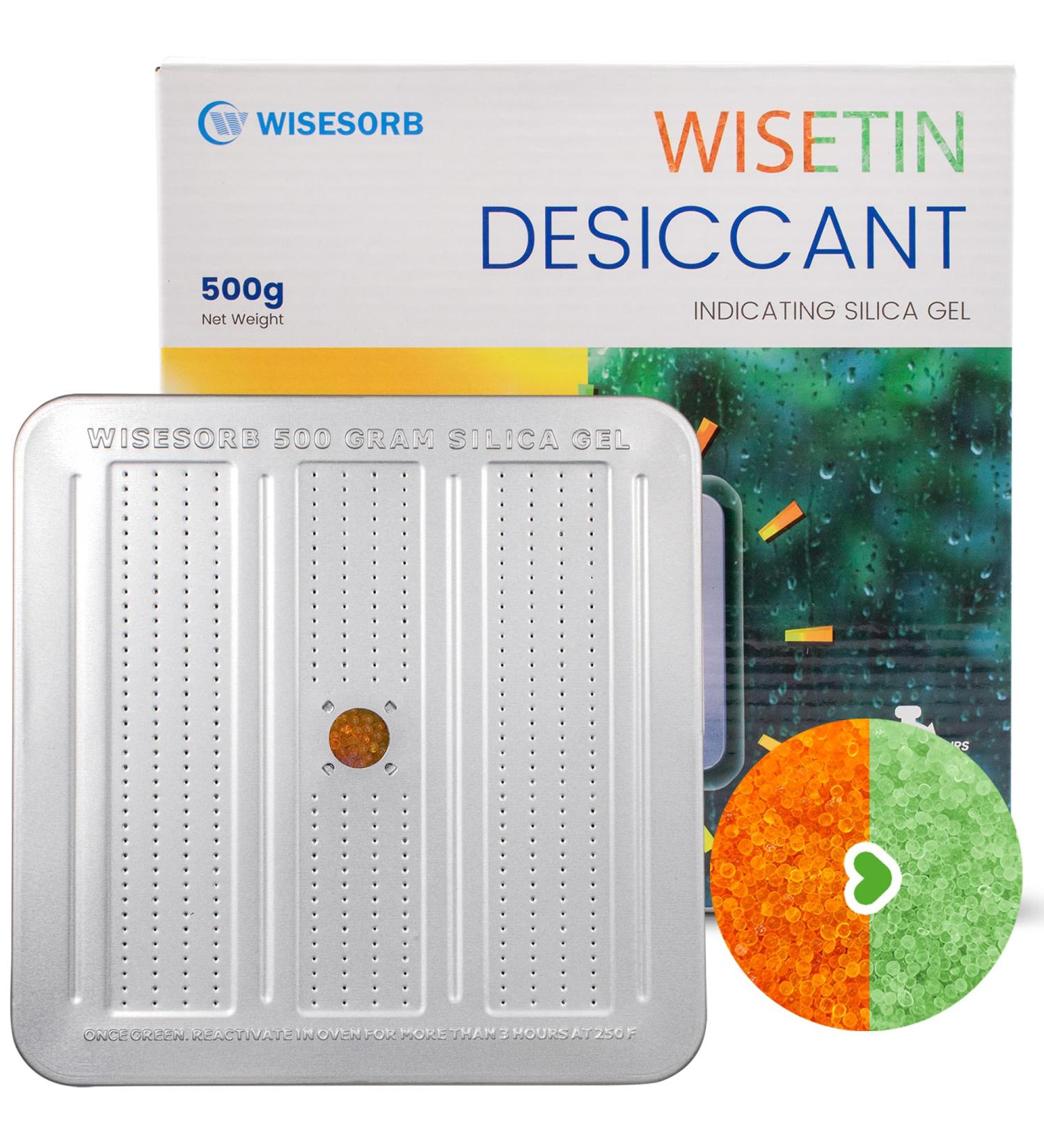 Wisesorb 500g Rechargeable Desiccant Canister - Indicating Silica Gel Moisture Absorber for Gun Safe & Storage - Portable Dehumidifier - Buy Online on SooperMarket.com