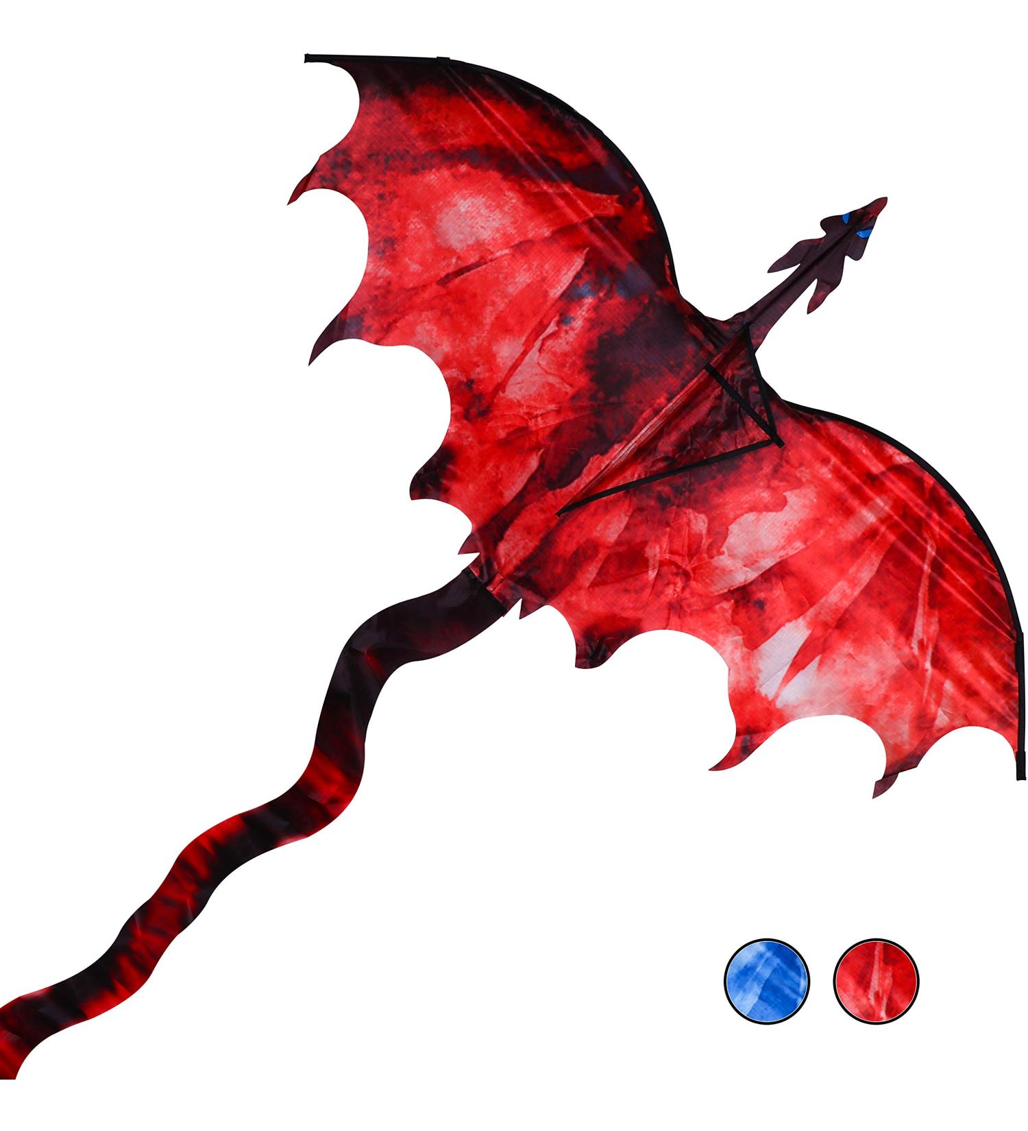 JEKOSEN Fiery Dragon 54 Huge Kite - Easy-to-Fly Single Line String with 160 Tail for Kids and Adults - Perfect for Beach Trips, Parks, and Outdoor Family Games - Buy Online on SooperMarket.com